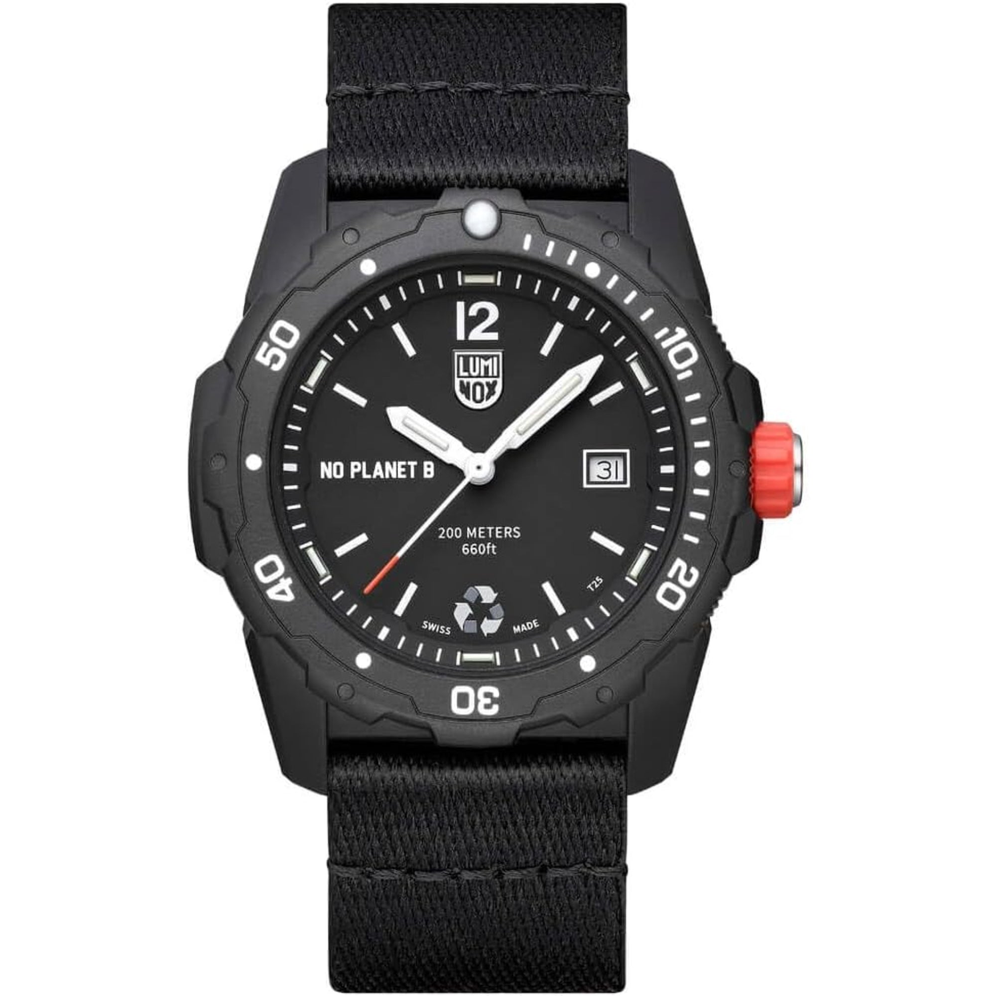 Luminox Bear Grylls Survival No Planet B Black Dial Ocean Plastic Strap Men's Watch XB.3722.ECO