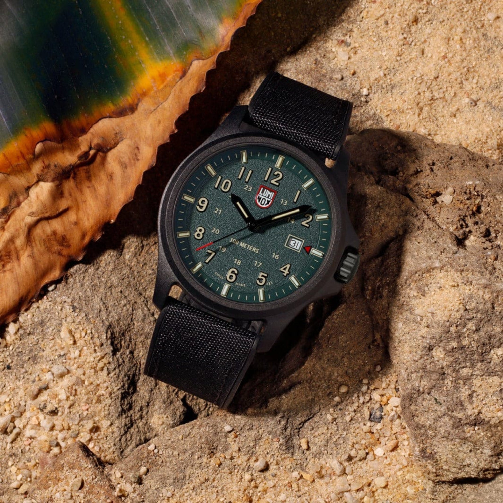 Luminox Atacama Field Quartz 1960 Series Green Dial Rubber Strap Men's Watch XL.1977