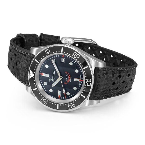 Squale 1545 Automatic Black Dial Black Rubber Strap Men’s Watch 1545BKBKC.HT