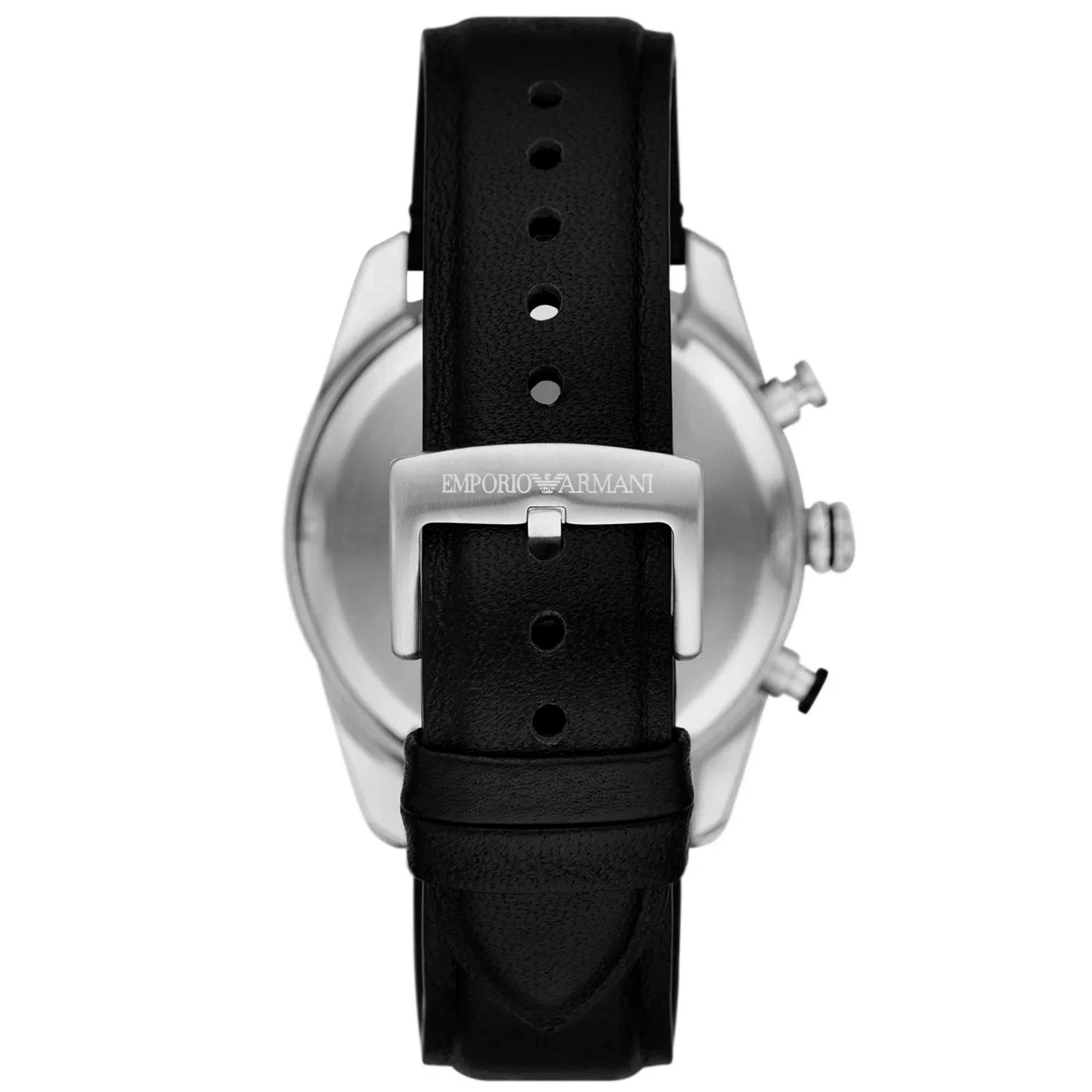 Emporio Armani Chronograph Black Leather Men's Watch AR11635