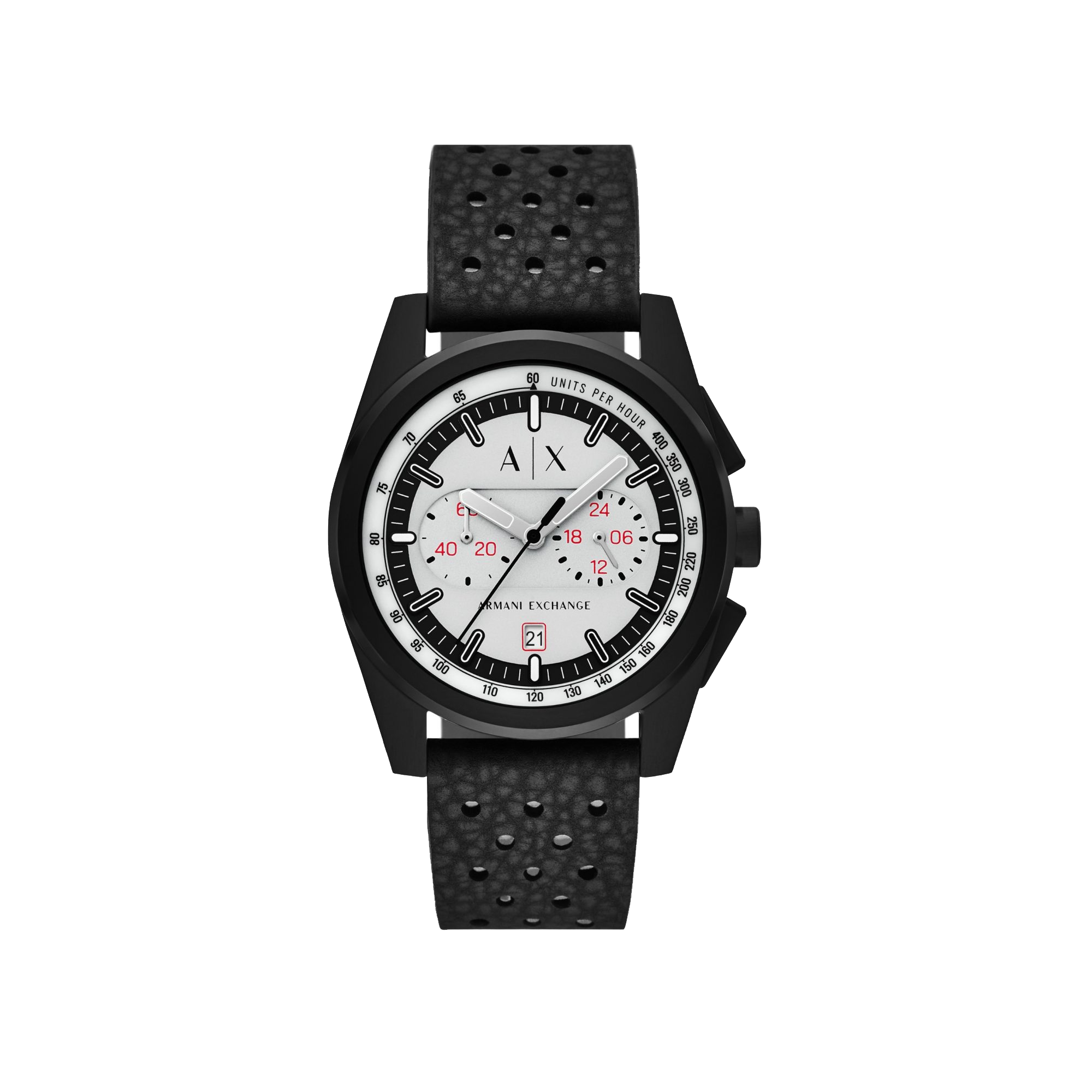 Armani Exchange Chronograph Gray Dial Rubber Strap Men’s Watch AX…