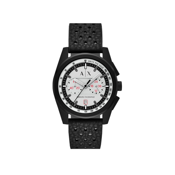 Armani Exchange Chronograph Gray Dial Rubber Strap Men’s Watch AX…