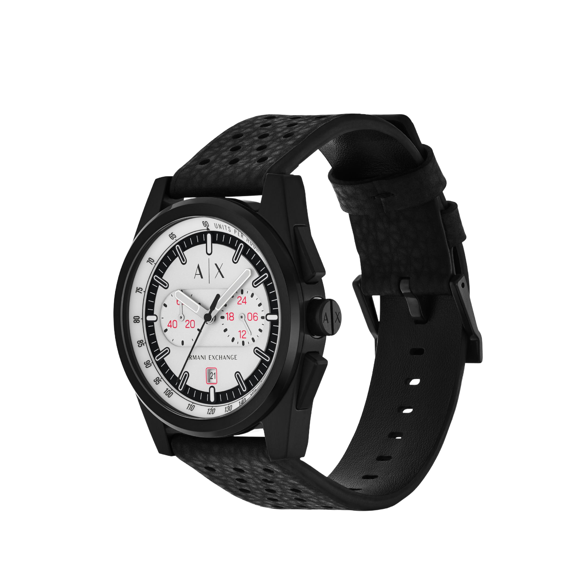 Armani Exchange Chronograph Gray Dial Rubber Strap Men’s Watch AX…