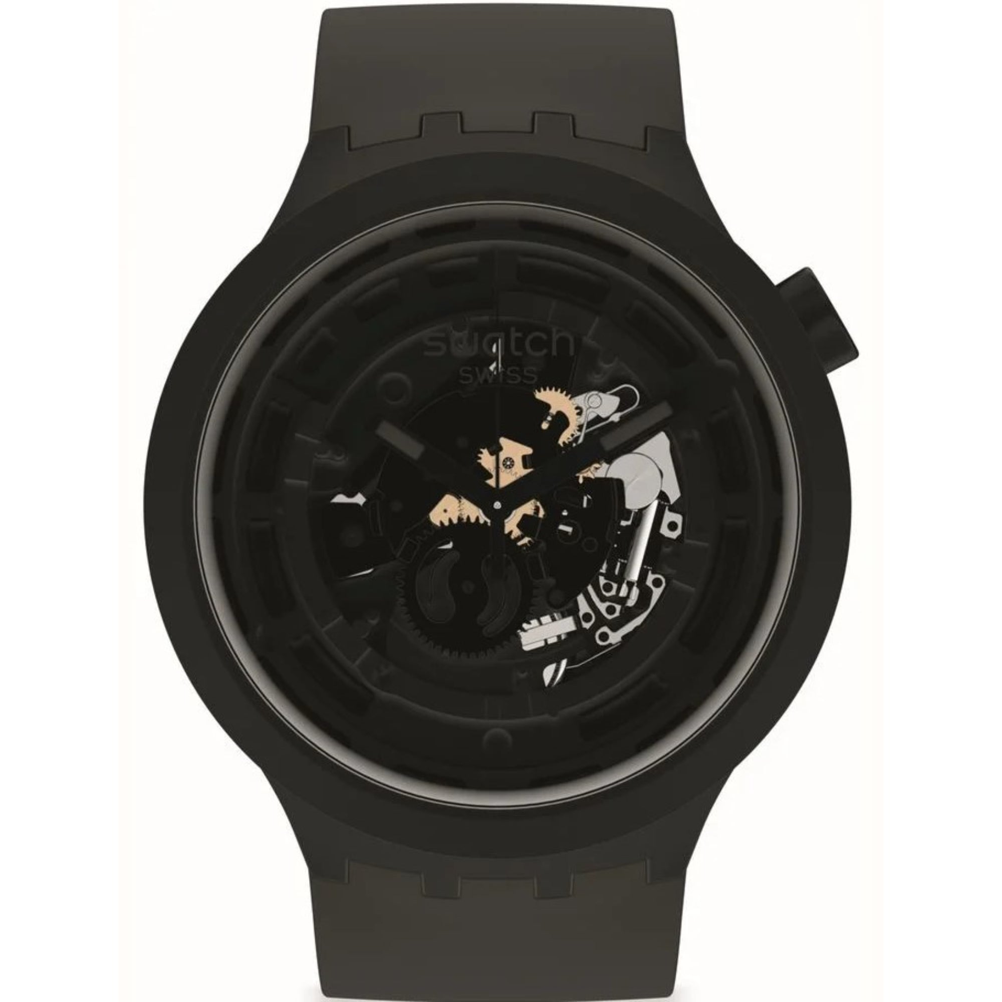 Swatch Big Bold Next Quartz Black BioCeramic Silicone Watch SB03B100