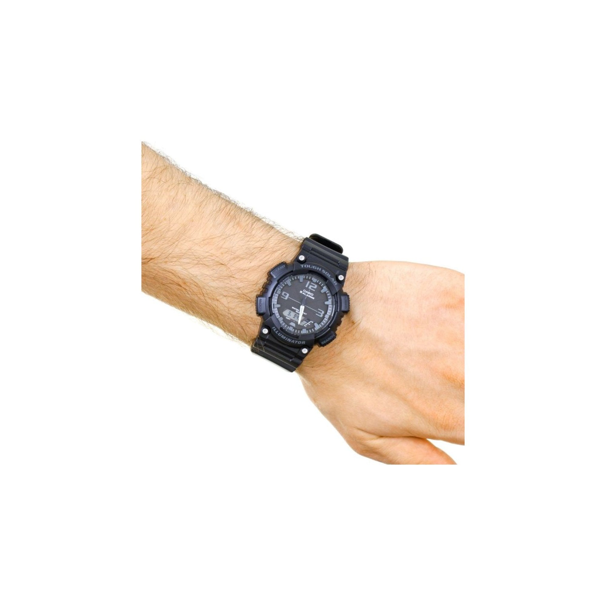 Casio Five Alarm Solar Powered Black Dial Black Resin Strap Men's Watch AQ-S810W-1A2VEF