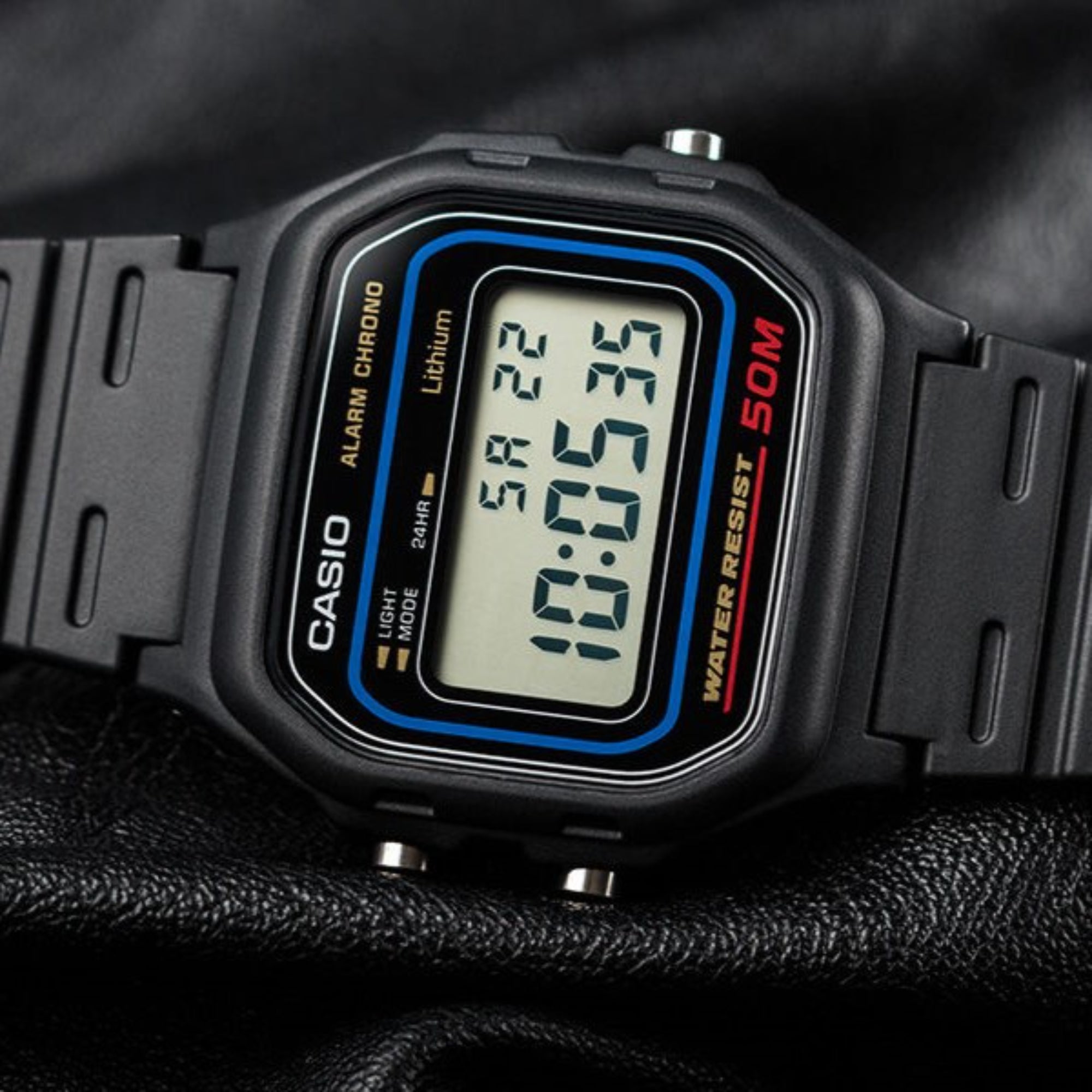 Casio Gent's Retro Alarm Chrono Digital Resin Strap Unisex Watch W-59-1VQES