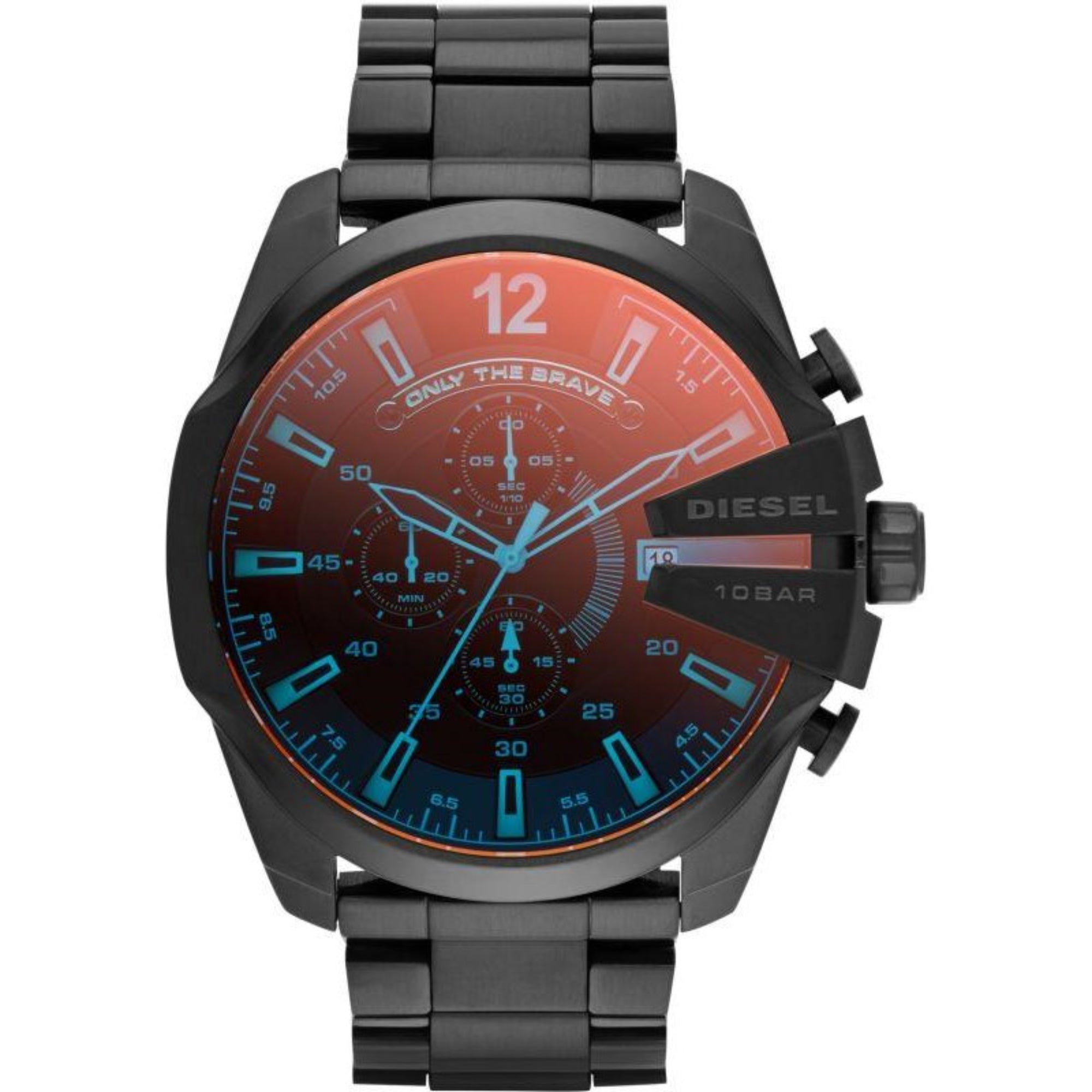 Diesel Mega Chief Chronograph Stainless Steel Bracelet Black Dial Men's Watch DZ4318