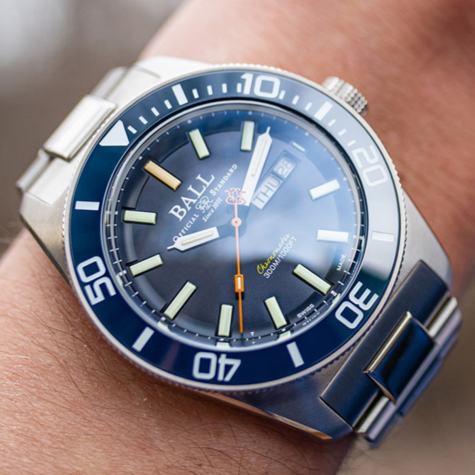 BALL Engineer Master II Skindiver Heritage Blue Dial Stainless Steel Men’s Watch DM3308A-S1C-BE