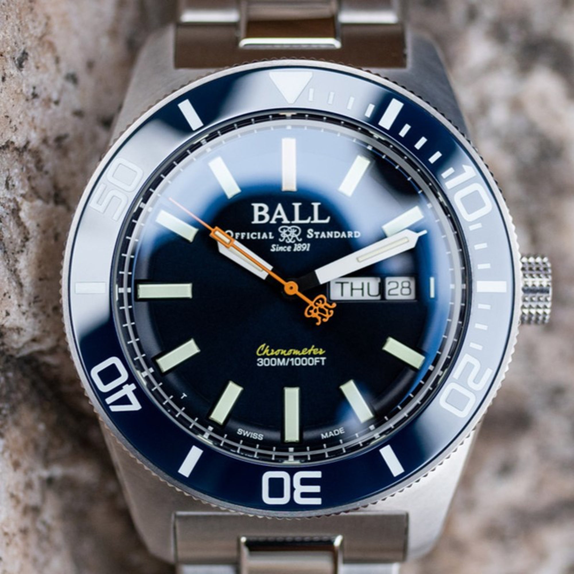 BALL Engineer Master II Skindiver Heritage Blue Dial Stainless Steel Men’s Watch DM3308A-S1C-BE