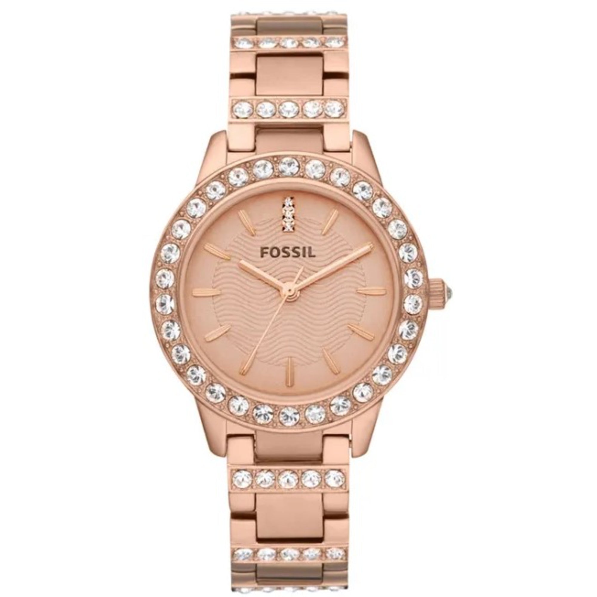 Fossil Jesse Rose Gold Stainless Steel Bracelet Rose Gold Dial Women's Watch ES3020