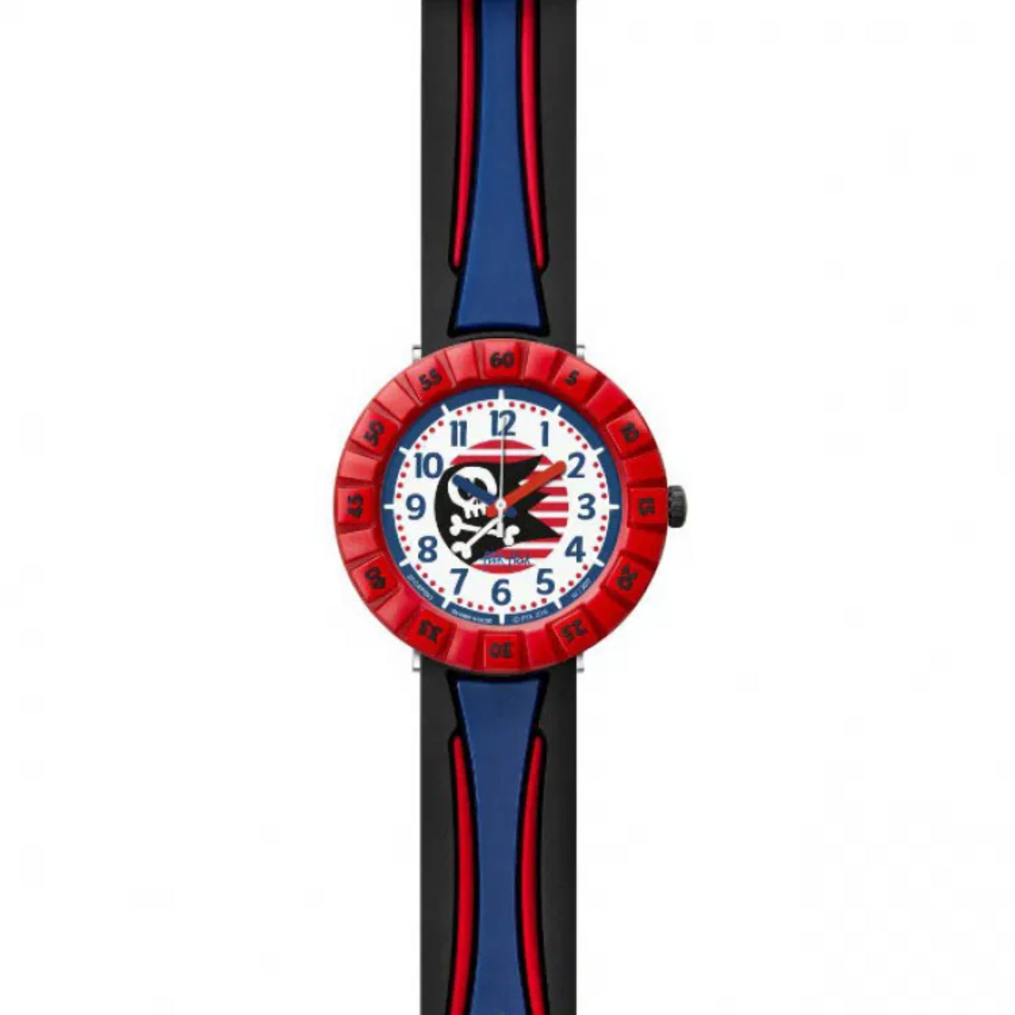 Flik Flak Strong Sailor Blue Plastic Case Black Plastic Strap Kids Watch FCSP053