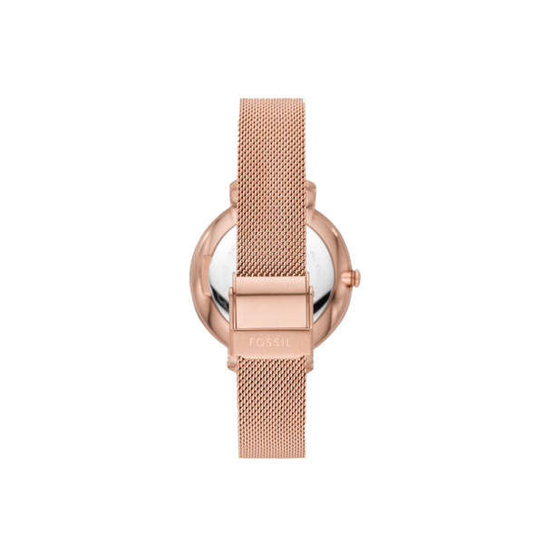 Fossil Jacqueline Date Rose Gold-Tone Stainless Steel Rose Gold Dial Women’s Watch ES4628