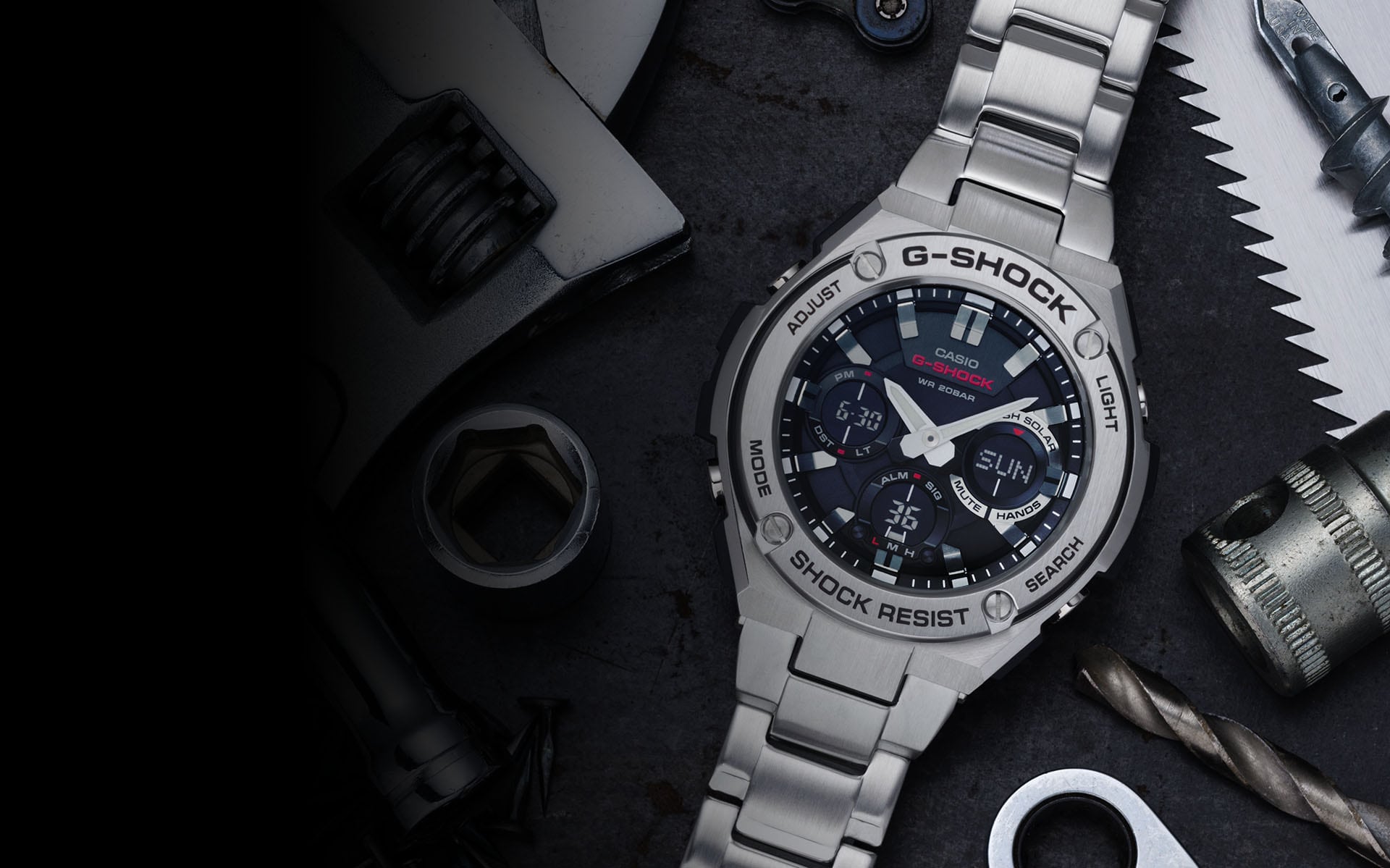 Casio G-Steel Stainless Steel Men's Alarm Chronograph GST-W110D-1AER - WatchNation