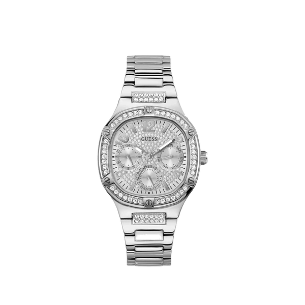Guess Women’s Silver Crystal Dial Stainless Steel Bracelet Watch GW0558L1