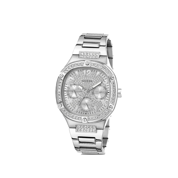 Guess Women’s Silver Crystal Dial Stainless Steel Bracelet Watch GW0558L1