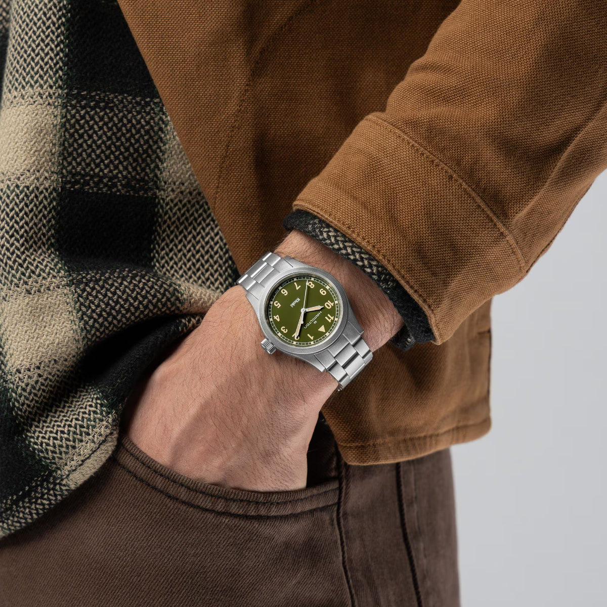 Hamilton Khaki Field 38mm Green Dial Quartz Watch H69401160
