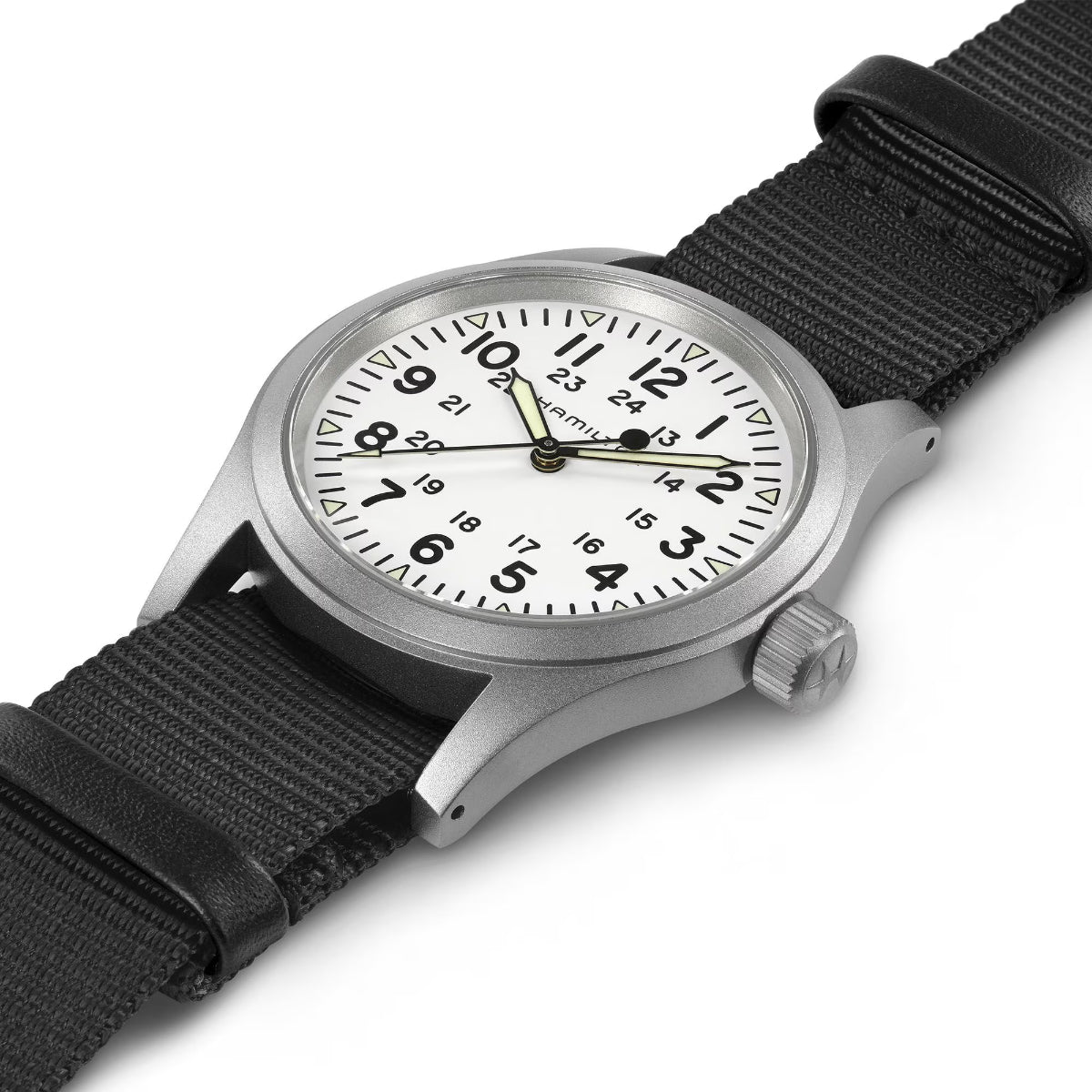 Hamilton Khaki Field Mechanical White Dial NATO Strap Unisex Watch H69439910