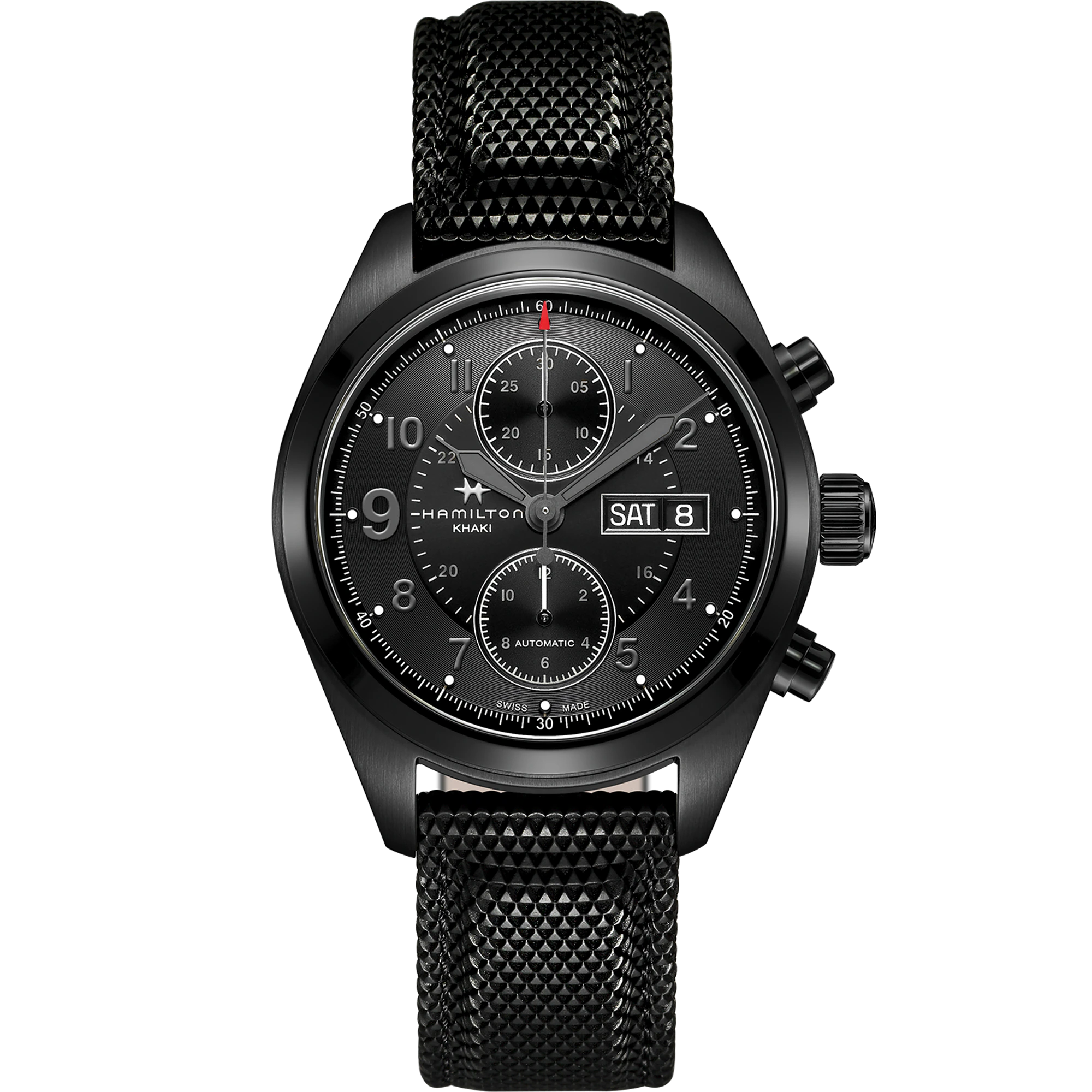 Hamilton Khaki Field Jack Ryan Automatic Black Dial Black Synthetic Strap Men's Watch H71626735