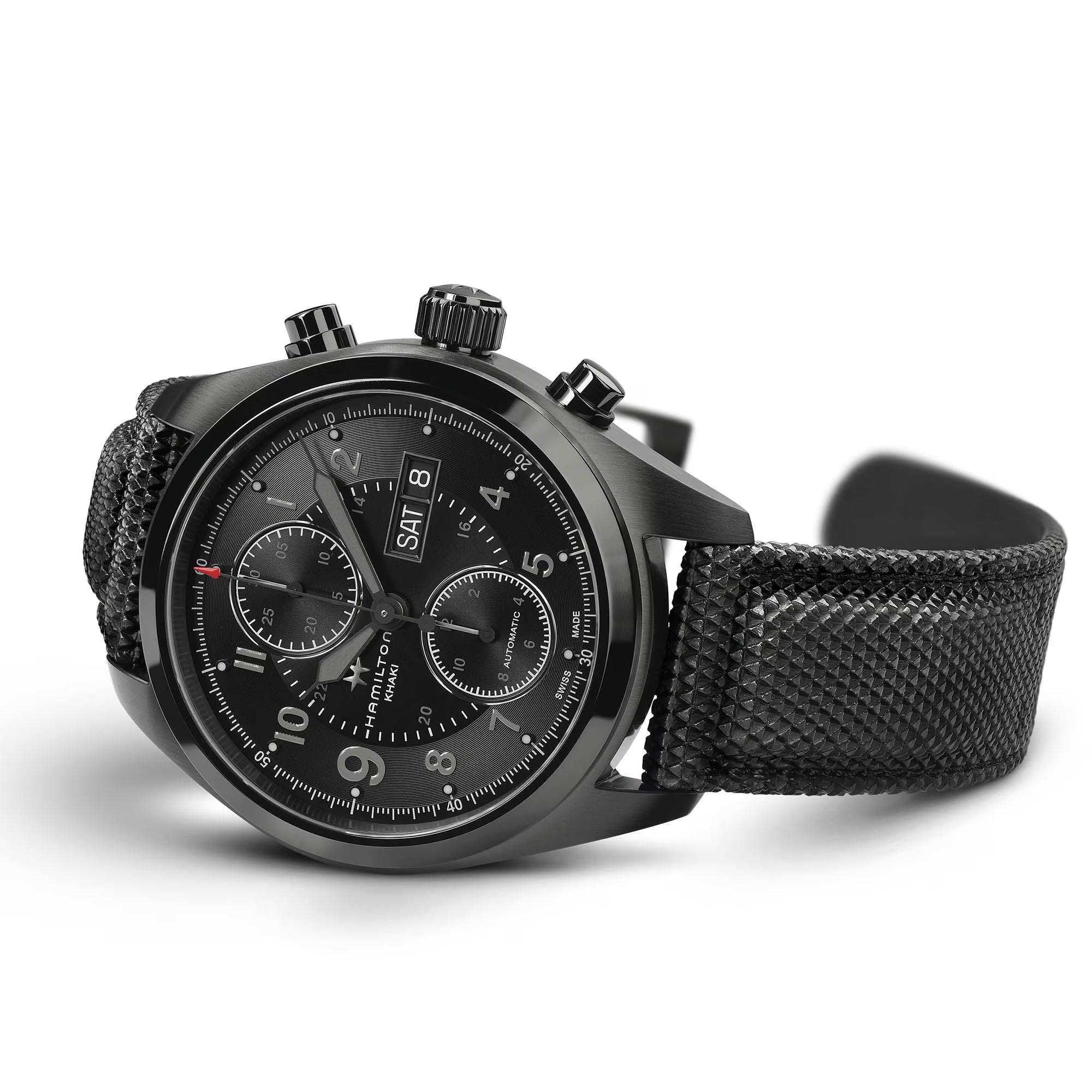Hamilton Khaki Field Jack Ryan Automatic Black Dial Black Synthetic Strap Men's Watch H71626735