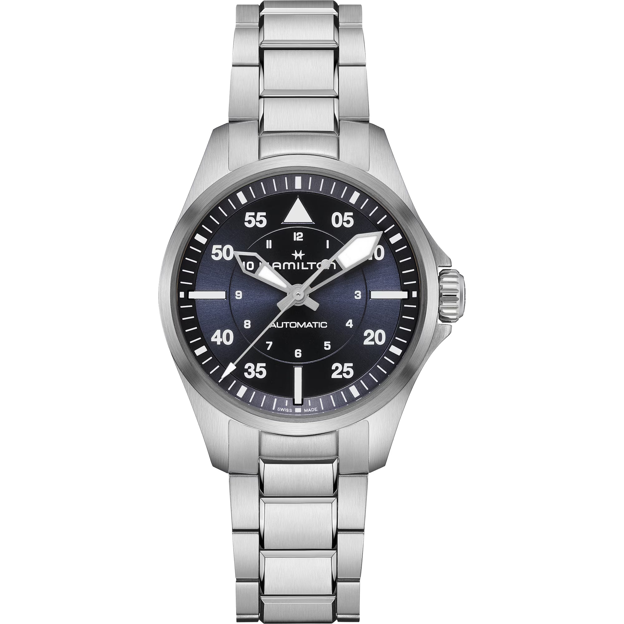 Hamilton Khaki Aviation Pilot Automatic Blue Dial Steel Strap Unisex Watch H76215140