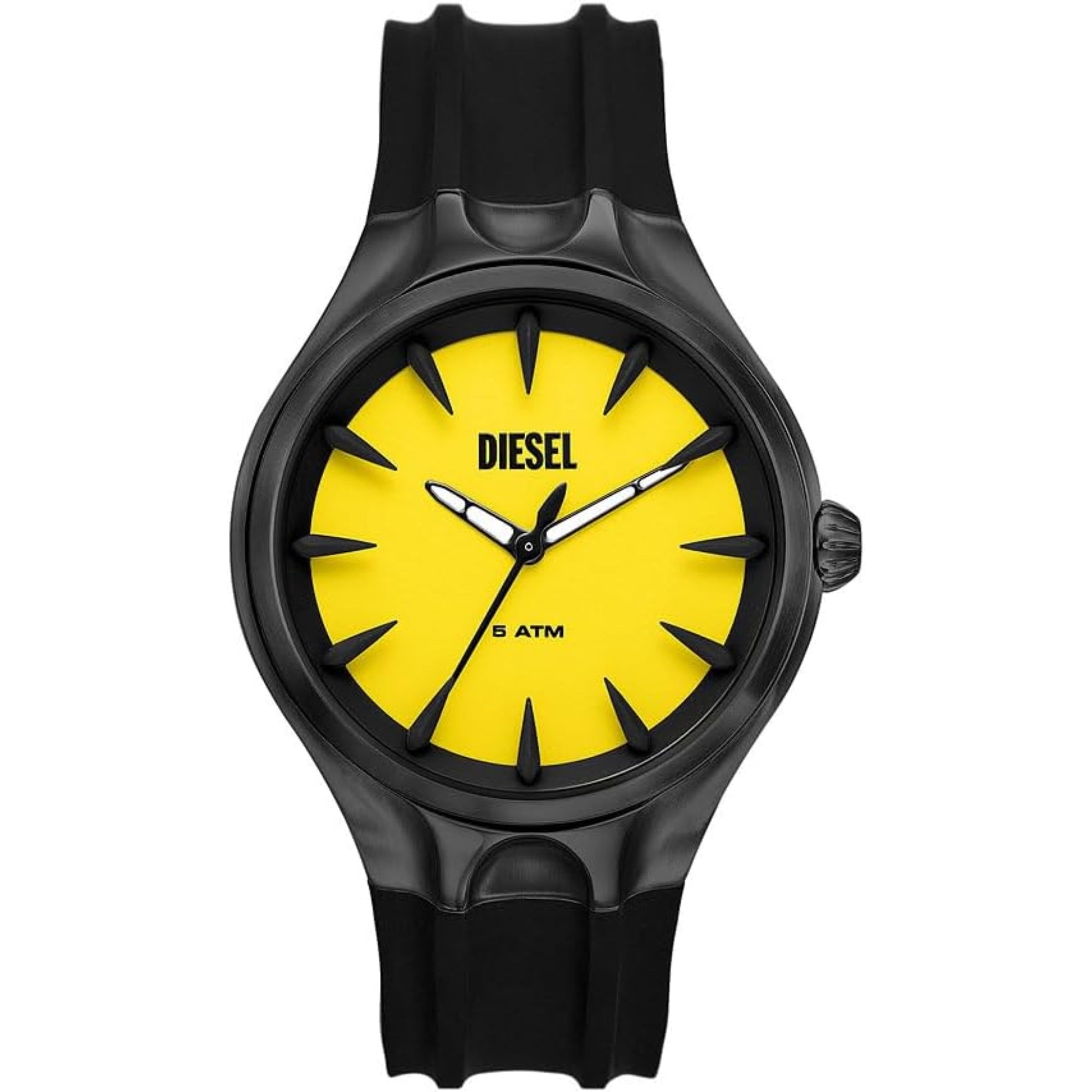 Diesel Streamline Black Silicone Strap Yellow Dial Men's Watch DZ2201