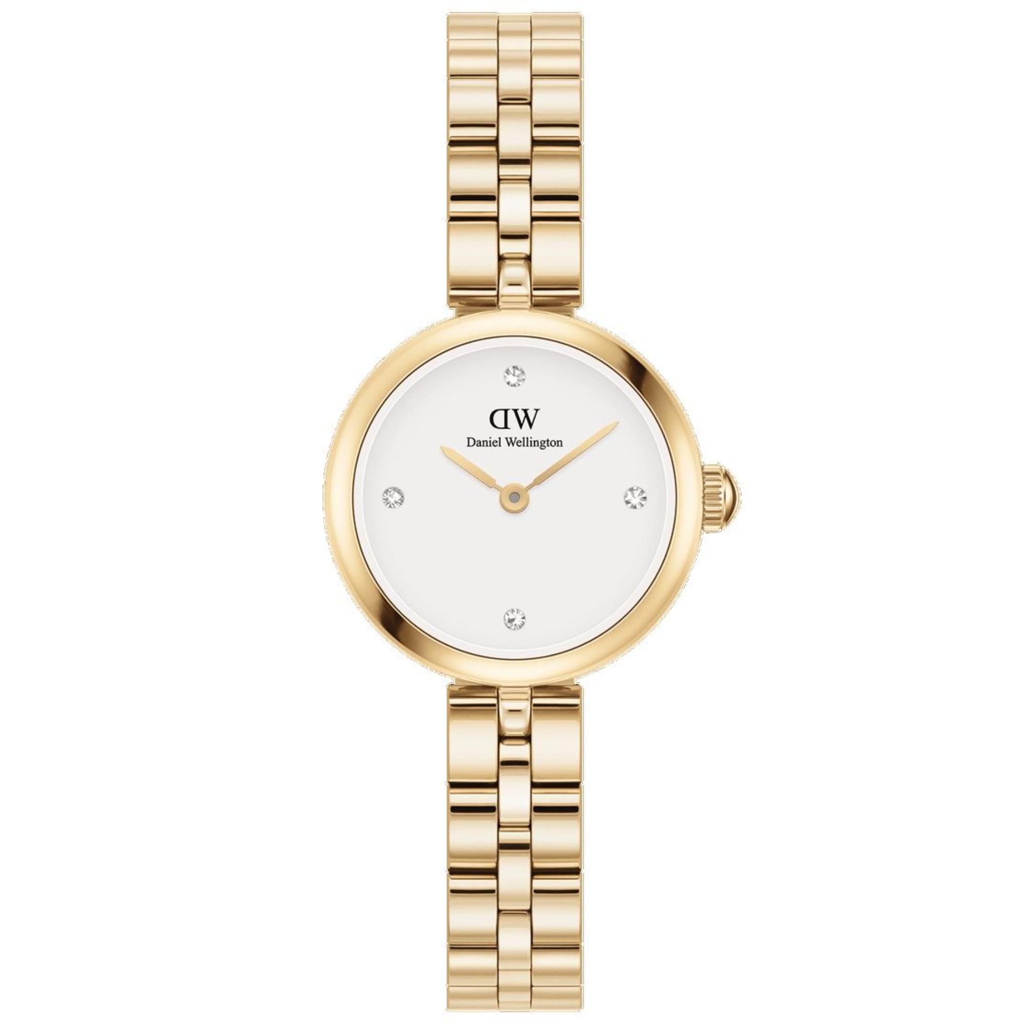 Daniel Wellington Elan Lumine Gold White Dial Stainless Steel Strap Women's Watch DW00100715