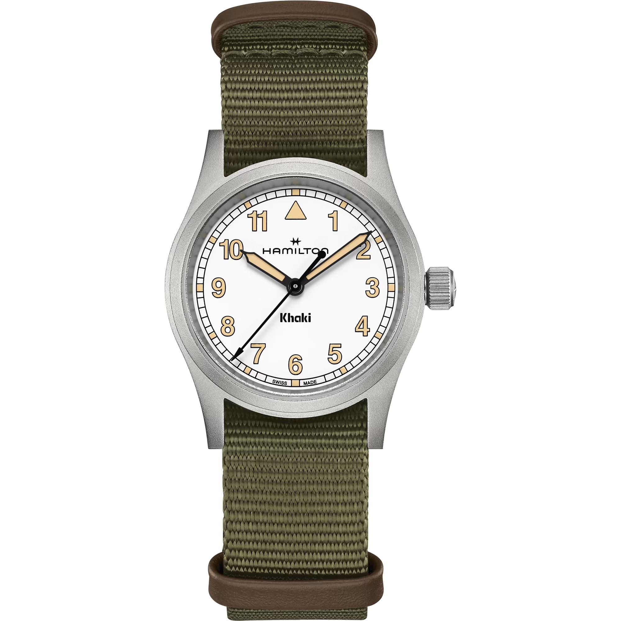 Hamilton Khaki Field Quartz White Dial NATO Strap Unisex Watch H69301910