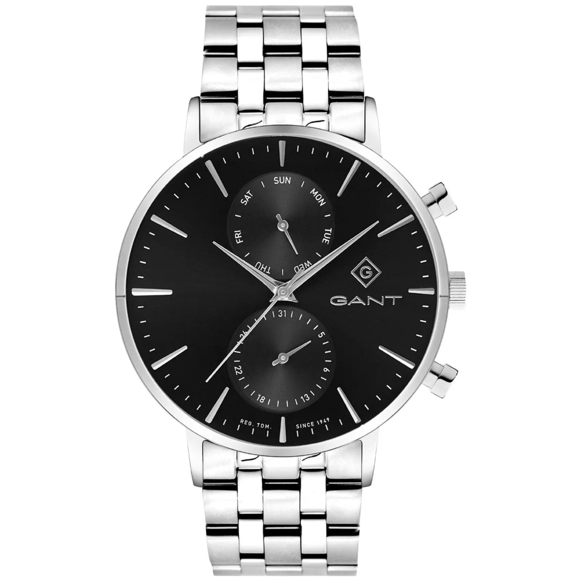 Gant Park Hill Day-Date II Quartz Black Chronograph Dial Steel Bracelet Mens Watch G121012