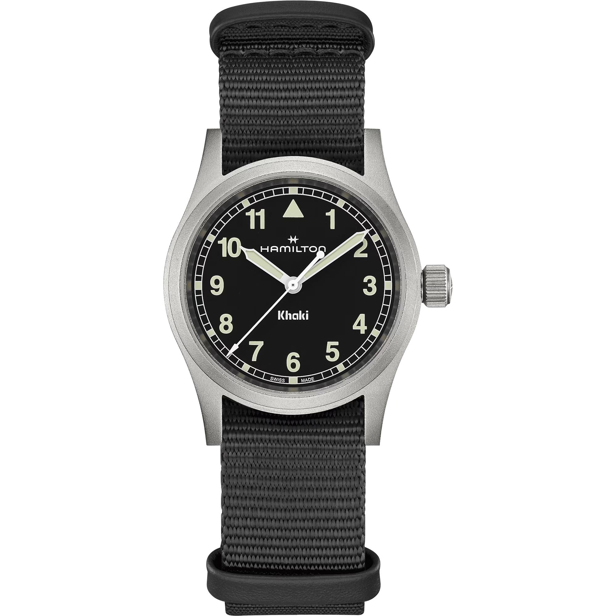 Hamilton Khaki Field Quartz Black Dial NATO Strap Unisex Watch H69301430