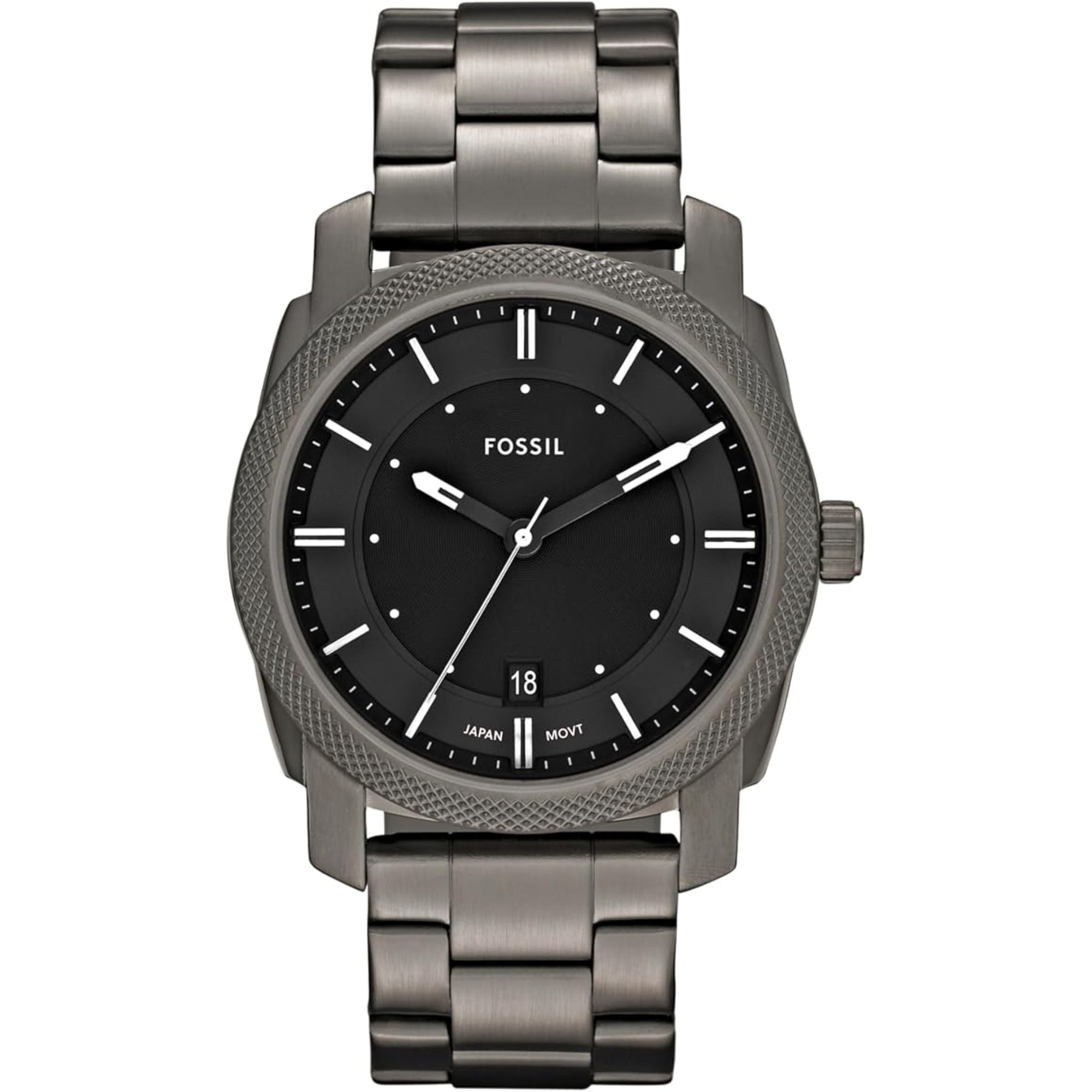 Fossil Machine Smoke Stainless Steel Black Dial Men's Watch FS4774