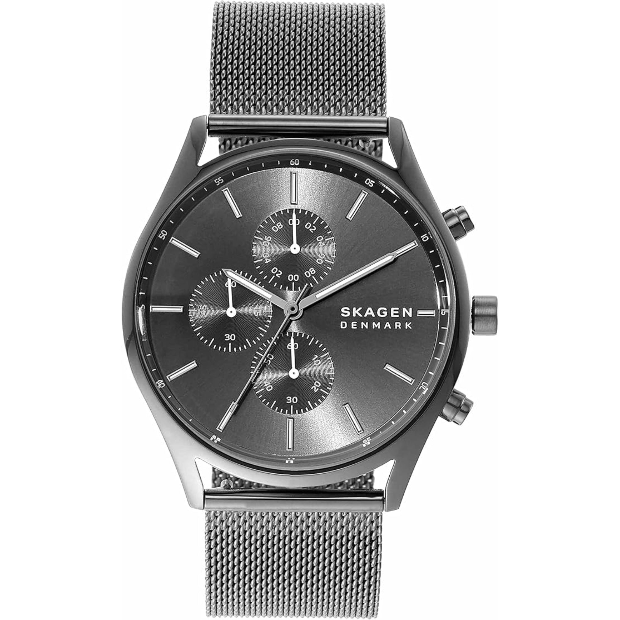 Skagen Holst Chronograph Charcoal Steel Mesh Strap Charcoal Dial Men’s Watch SKW6608
