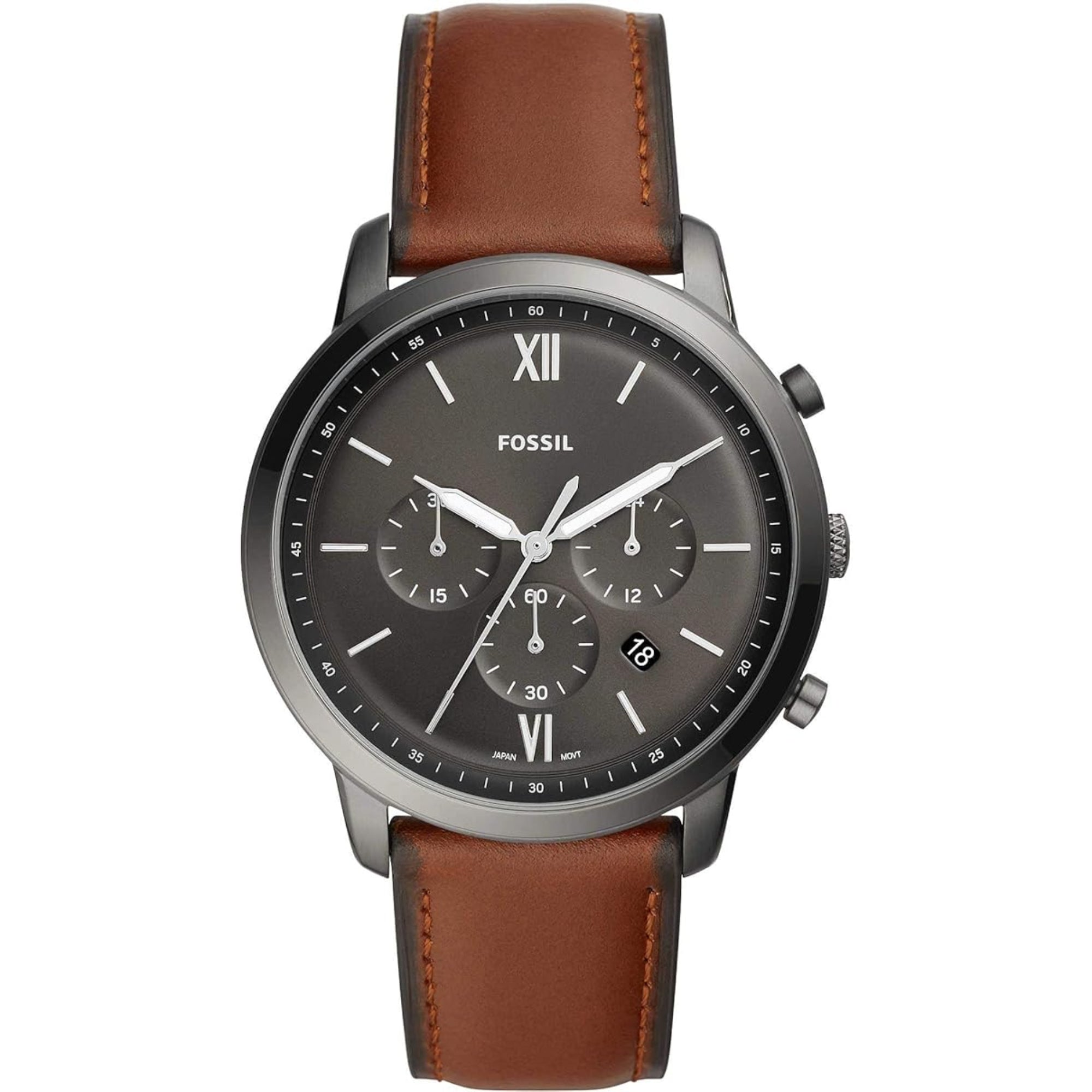 Fossil Neutra Chronograph Amber Leather Gray Dial Men's Watch FS5512
