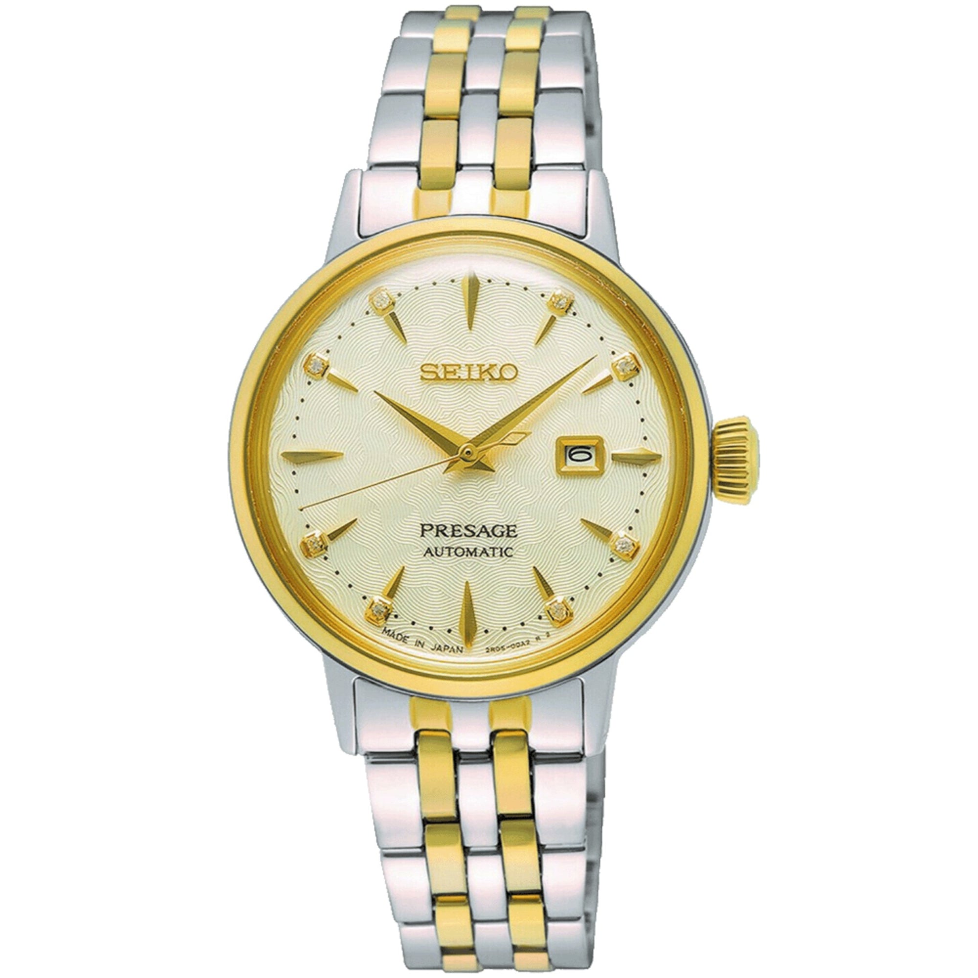 Seiko Presage Cocktail Time ‘White Lady’ Diamond Twist Cream Dial Ladies Watch SRE010J1