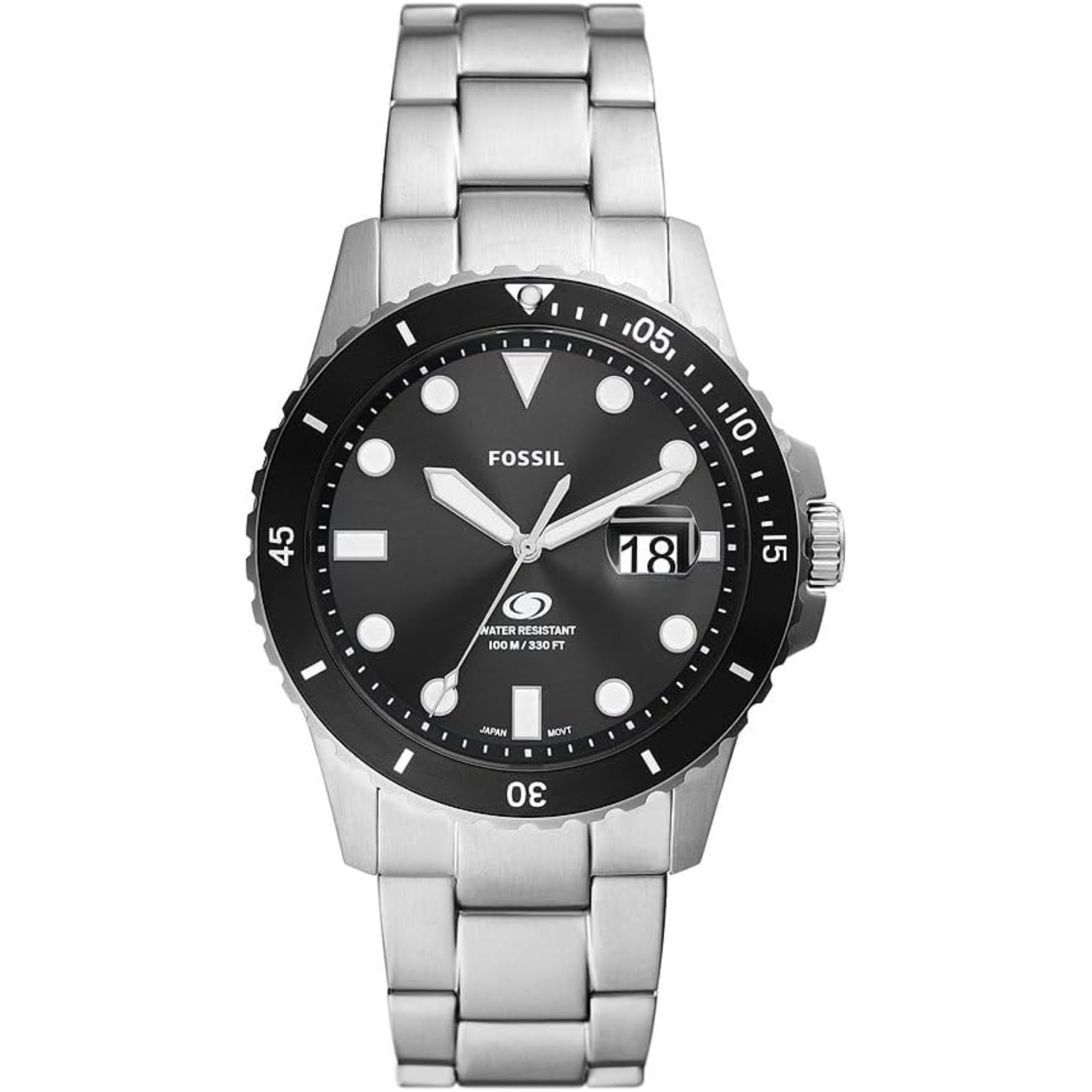 Fossil Blue Dive Stainless Steel Bracelet Black Dial Men's Watch FS6032