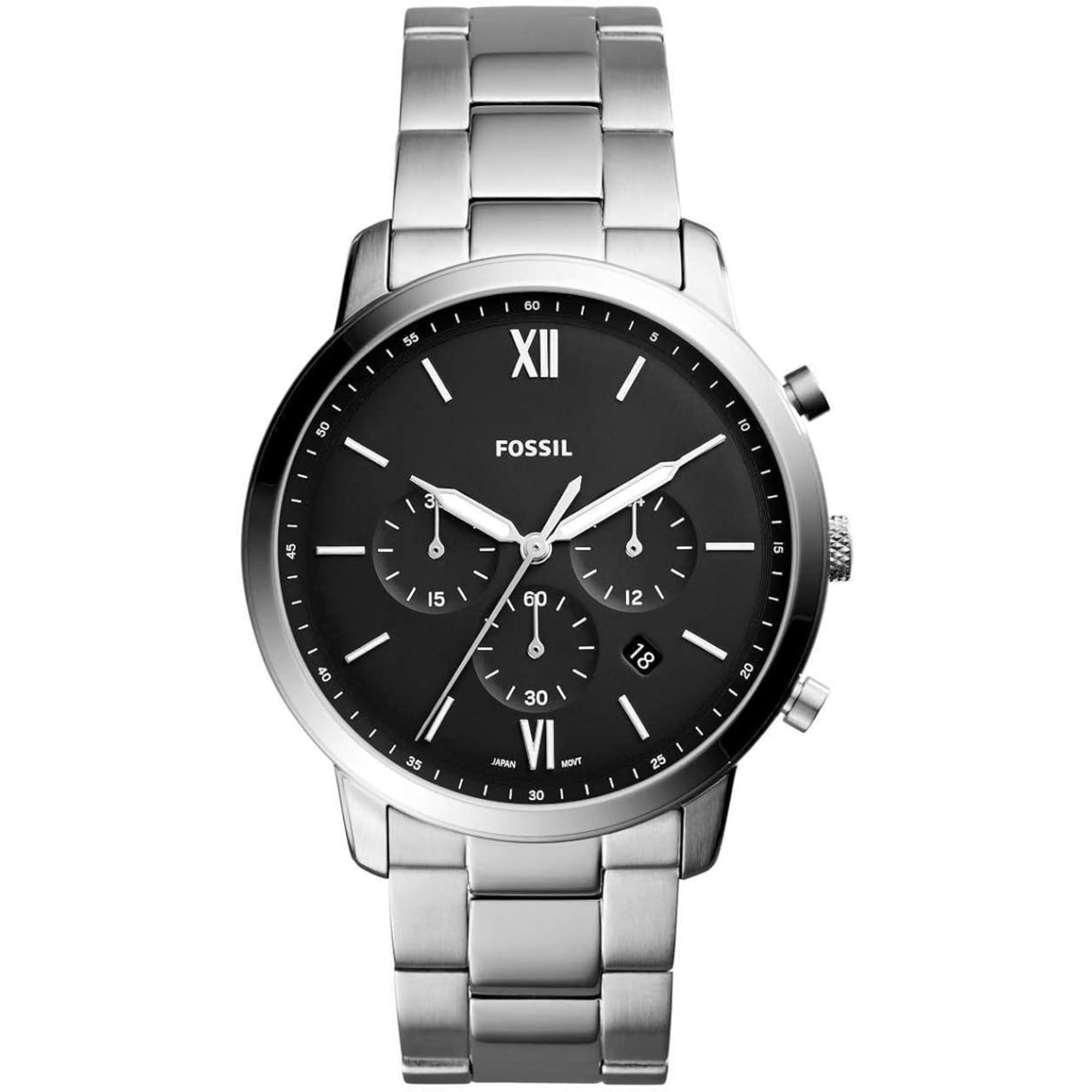 Fossil Neutra Chronograph Stainless Steel Bracelet Black Dial Men's Watch FS5384