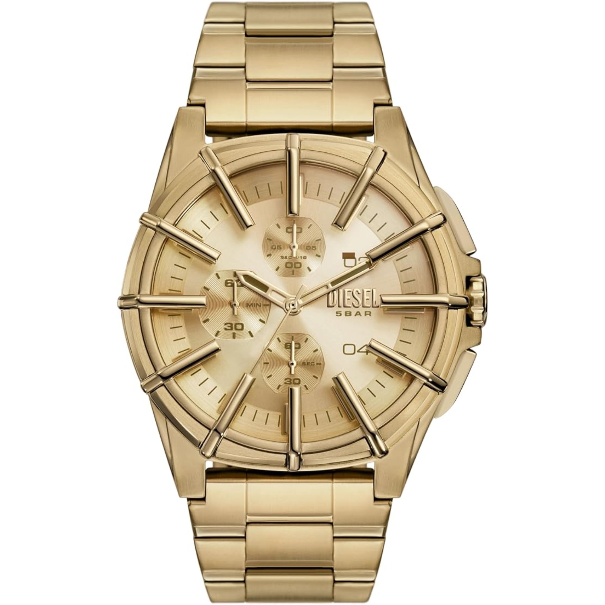 Diesel Framed Chronograph Gold-Tone Stainless Steel Gold Dial Men's Watch DZ4659