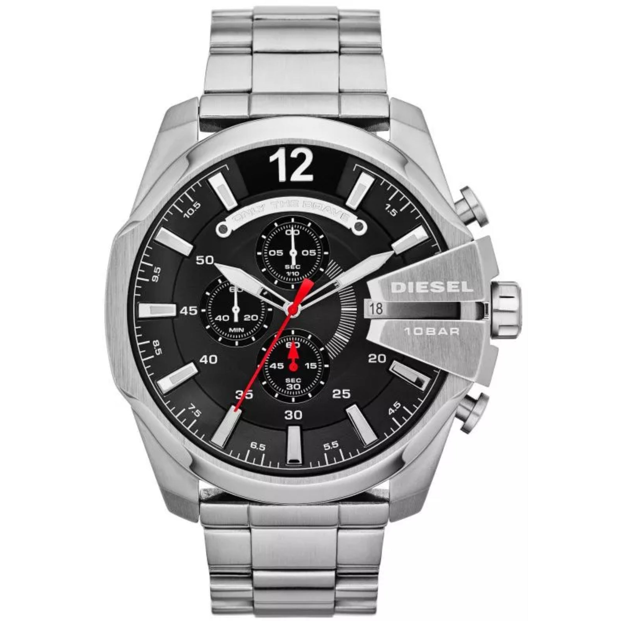 Diesel Mega Chief Stainless Steel Strap Black Dial Men's Watch DZ4308