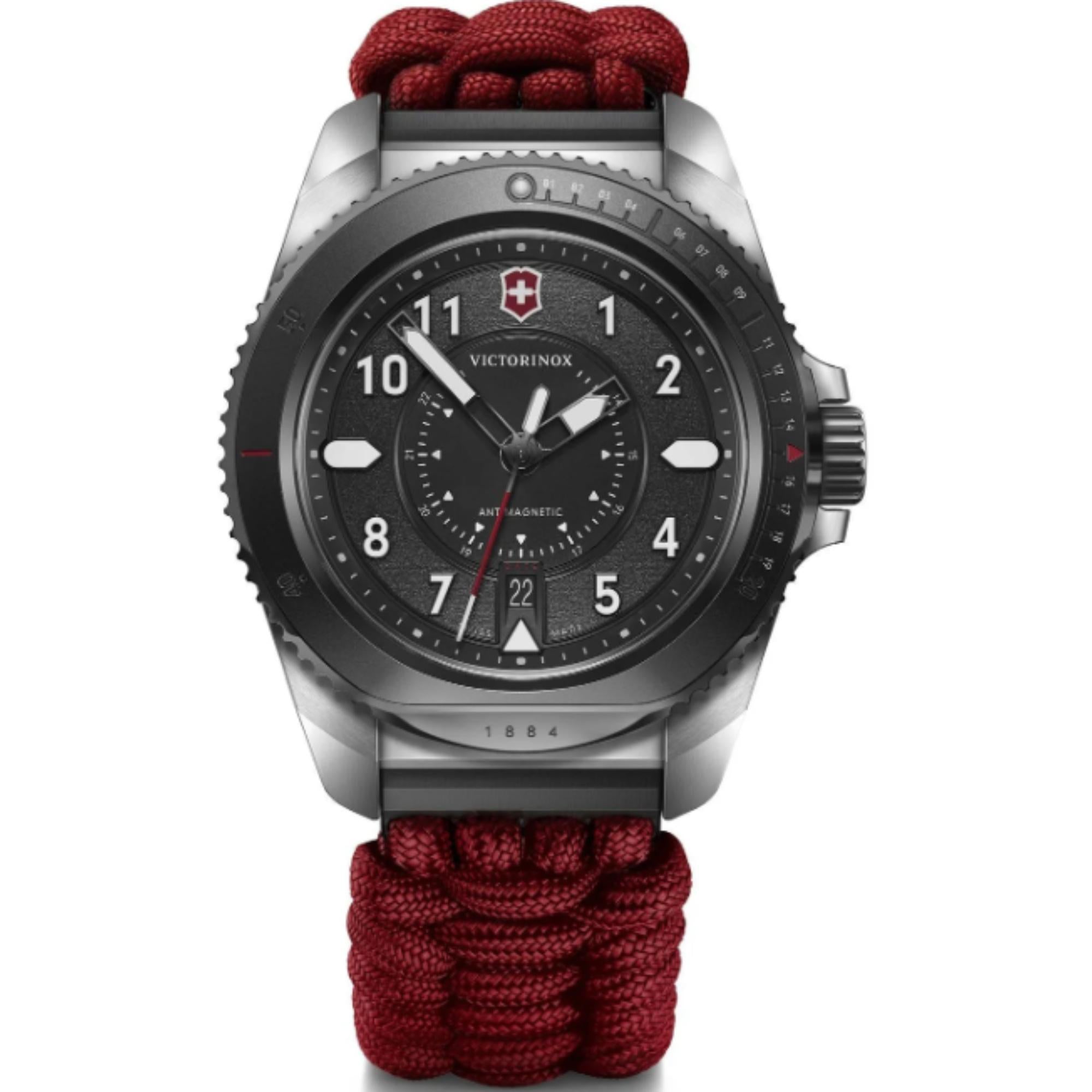 Victorinox Journey 1884 Limited Edition Quartz Black Dial Red Paracord Strap Men's Watch 242016.1