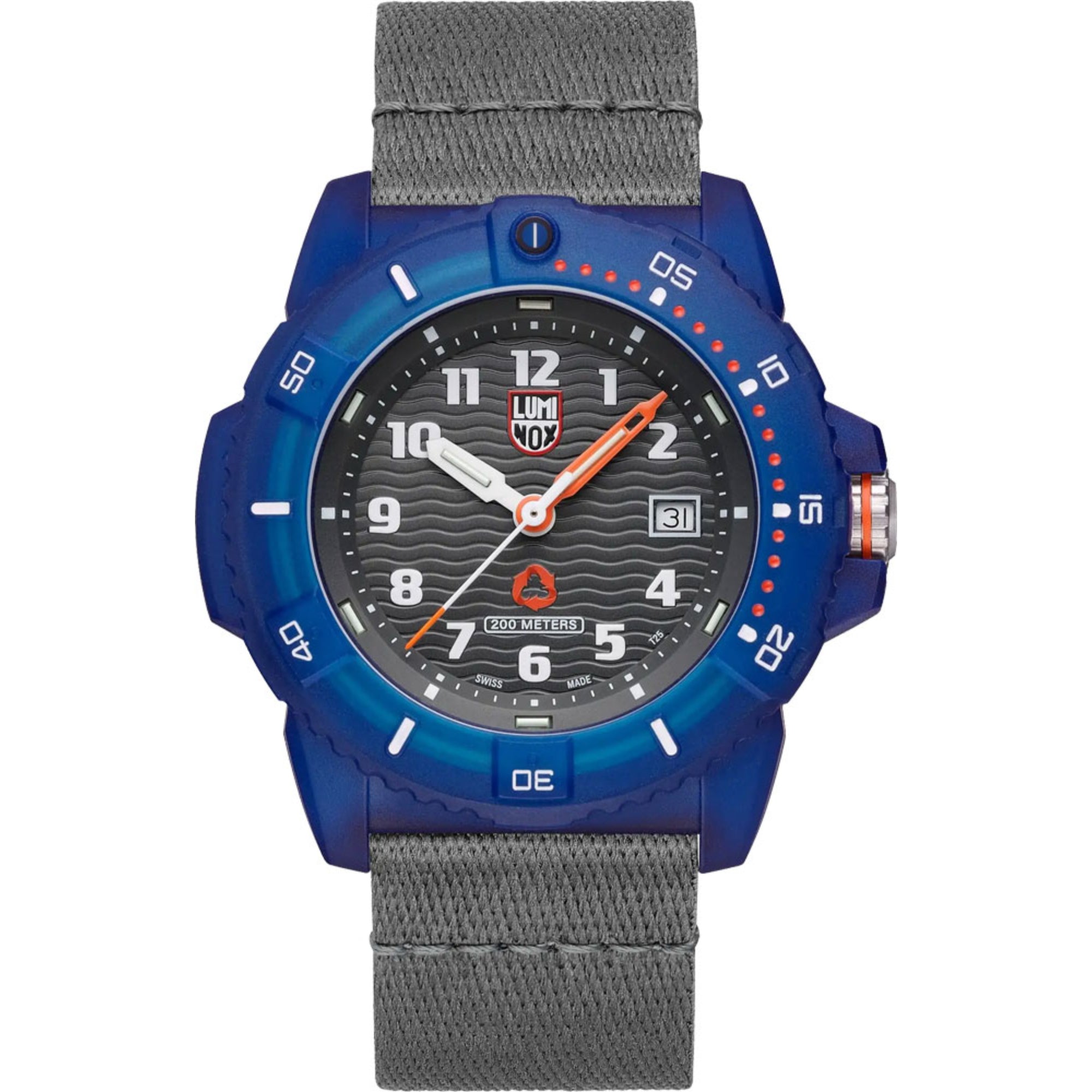 Luminox #Tide Recycled Ocean Material Quartz Black Dial Grey Nylon Strap Men's Watch XS.8902.ECO