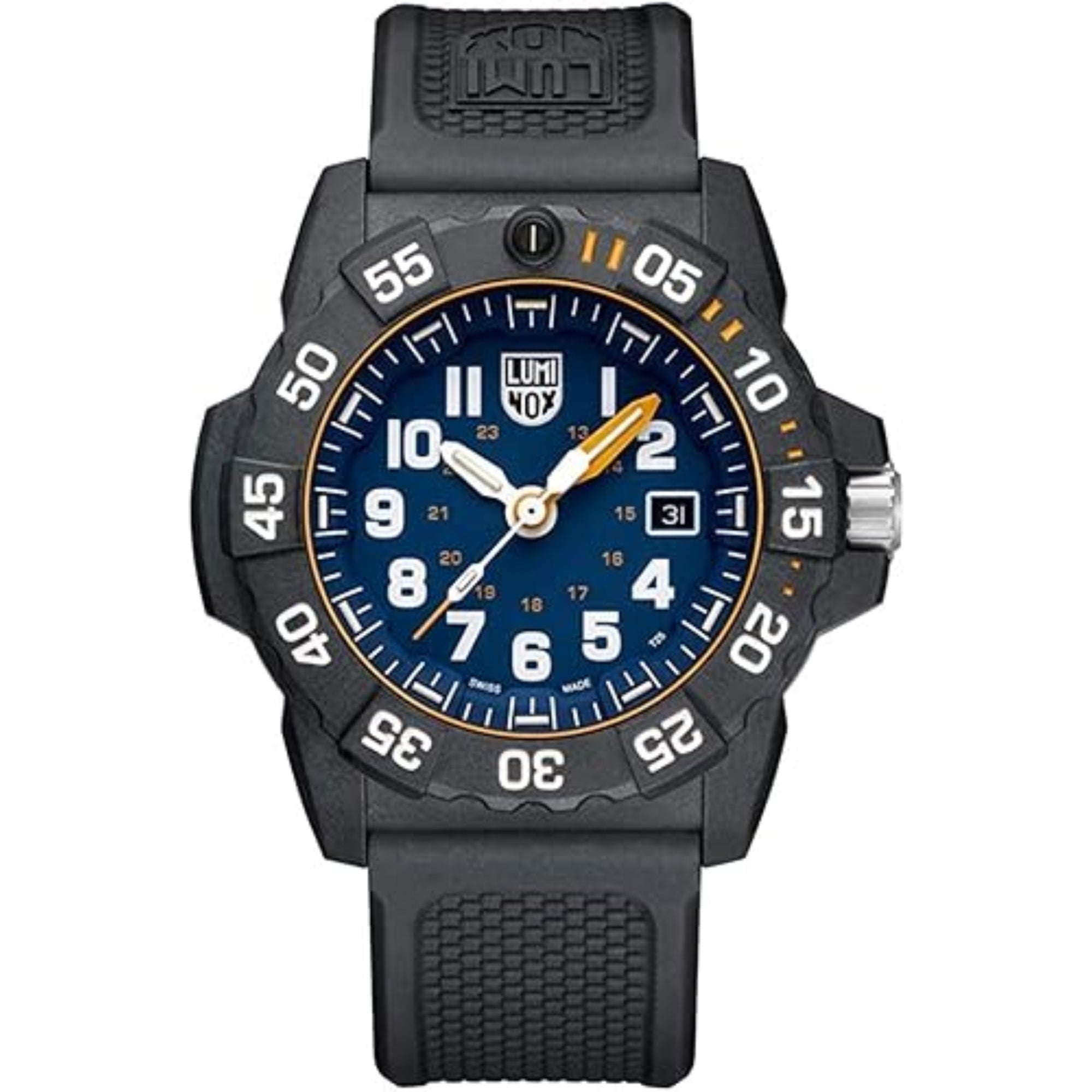 Luminox Navy SEAL 3500 Series Quartz Blue Dial Black Rubber Strap Men's Watch XS.3503.NSF