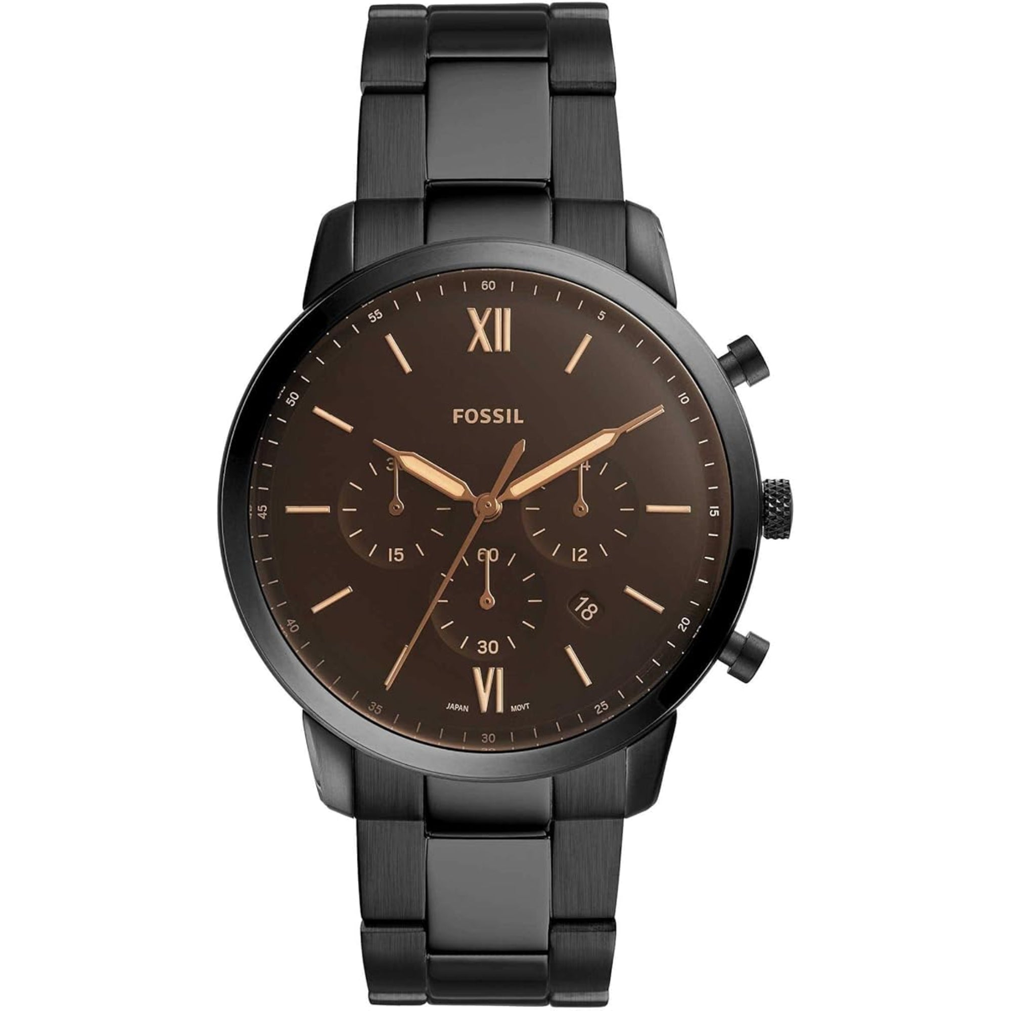 Fossil Neutra Chronograph Black Stainless Steel Black Dial Men’s Watch FS5525