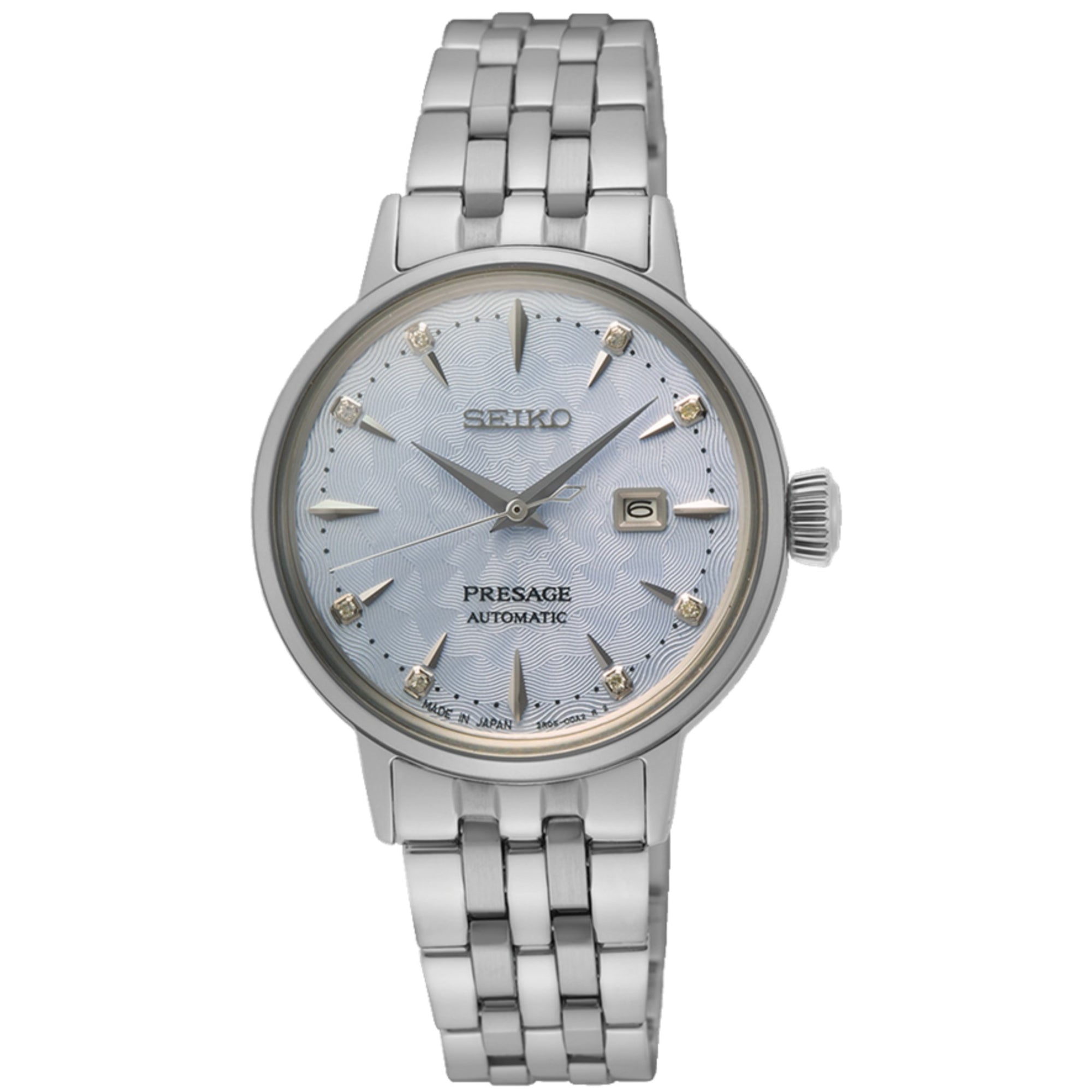 Seiko Presage Cocktail Time Skydiving Diamond Twist Automatic Blue Dial Ladies Watch SRE007J1