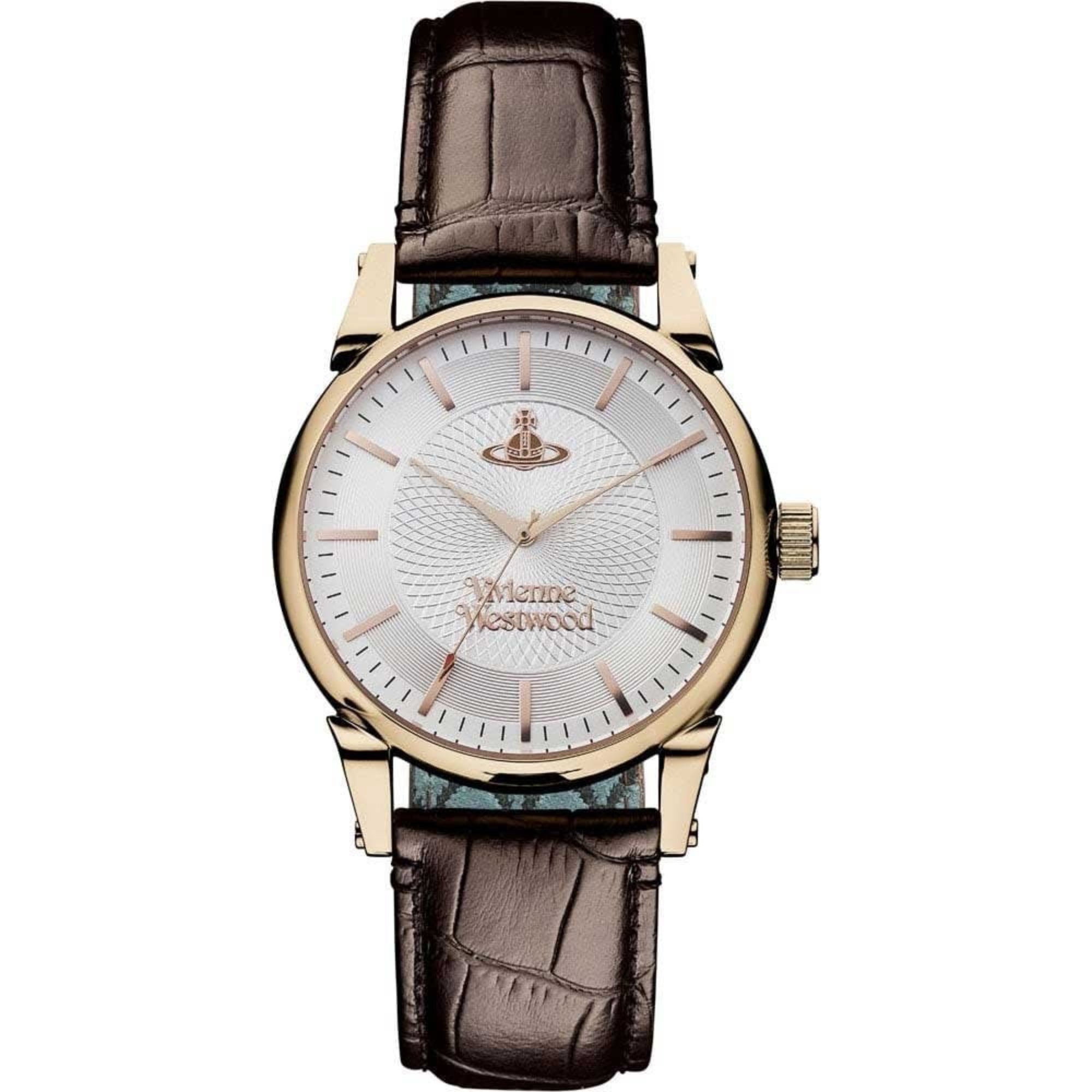 Vivienne Westwood Finsbury Brown Leather Strap Silver Dial Men's Watch VV065RSBR