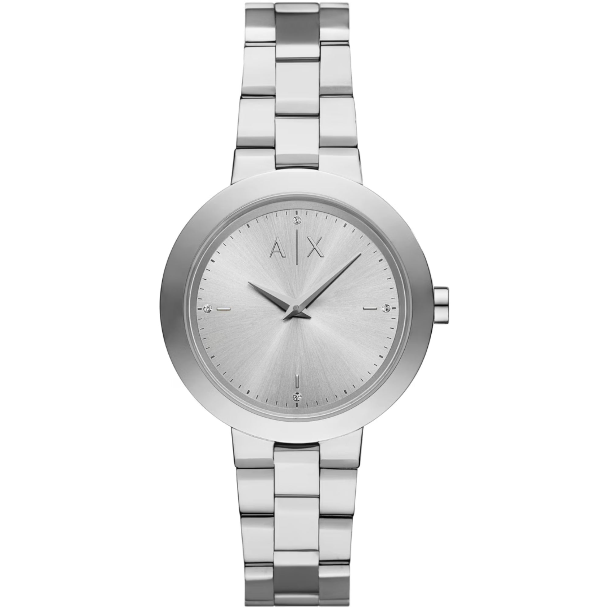 Armani Exchange Two-Hand Silver Dial Stainless Steel Women’s Watch AX5170