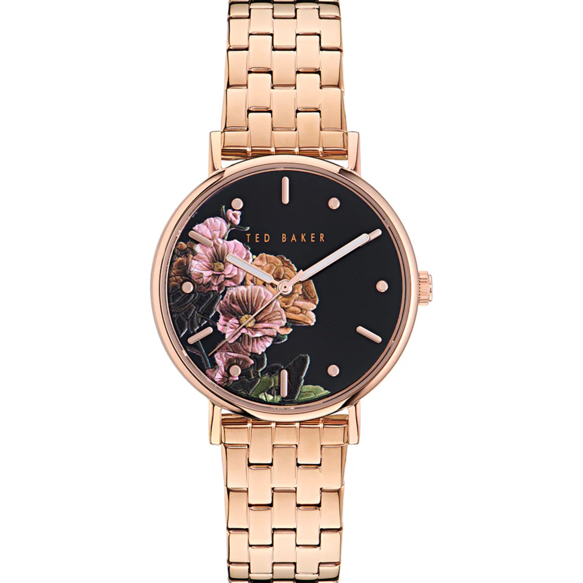 Ted Baker Phylipa Multifunction Rose Gold-Tone Stainless Steel Black Dial Ladies Watch BKPPHF306