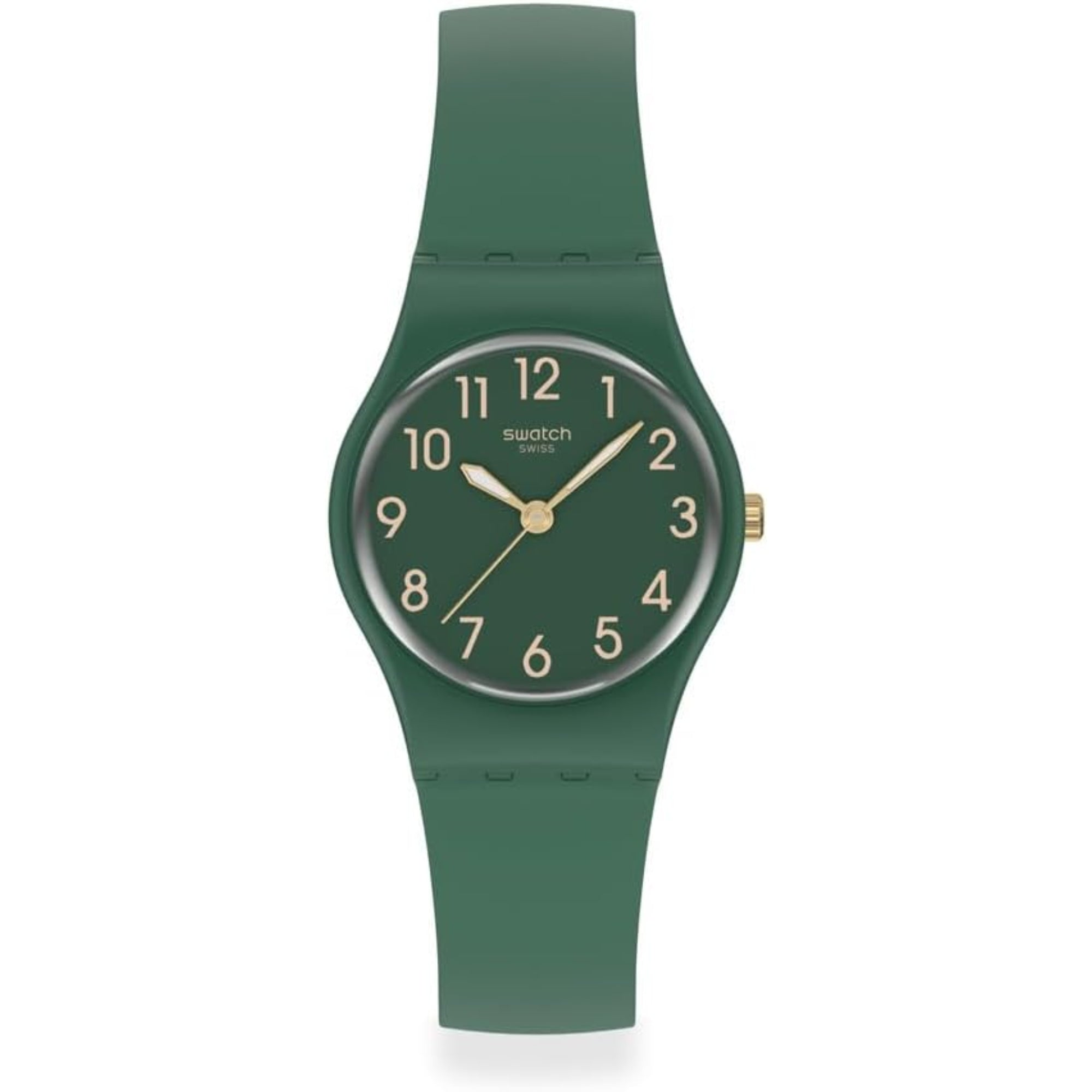 Swatch NOTES OF PECAN Quartz Green Dial Biosourced  Strap Men’s Watch LG130
