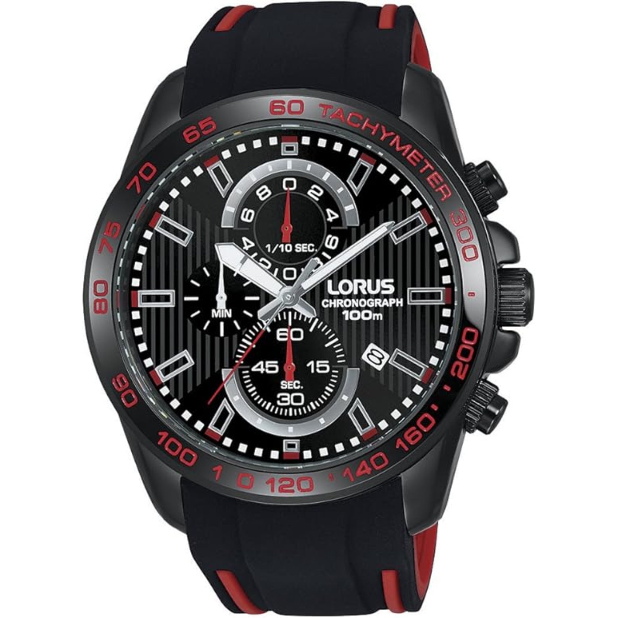 Lorus Sports Black Dial Men's Watch Chronograph RM387CX9 - WatchNation