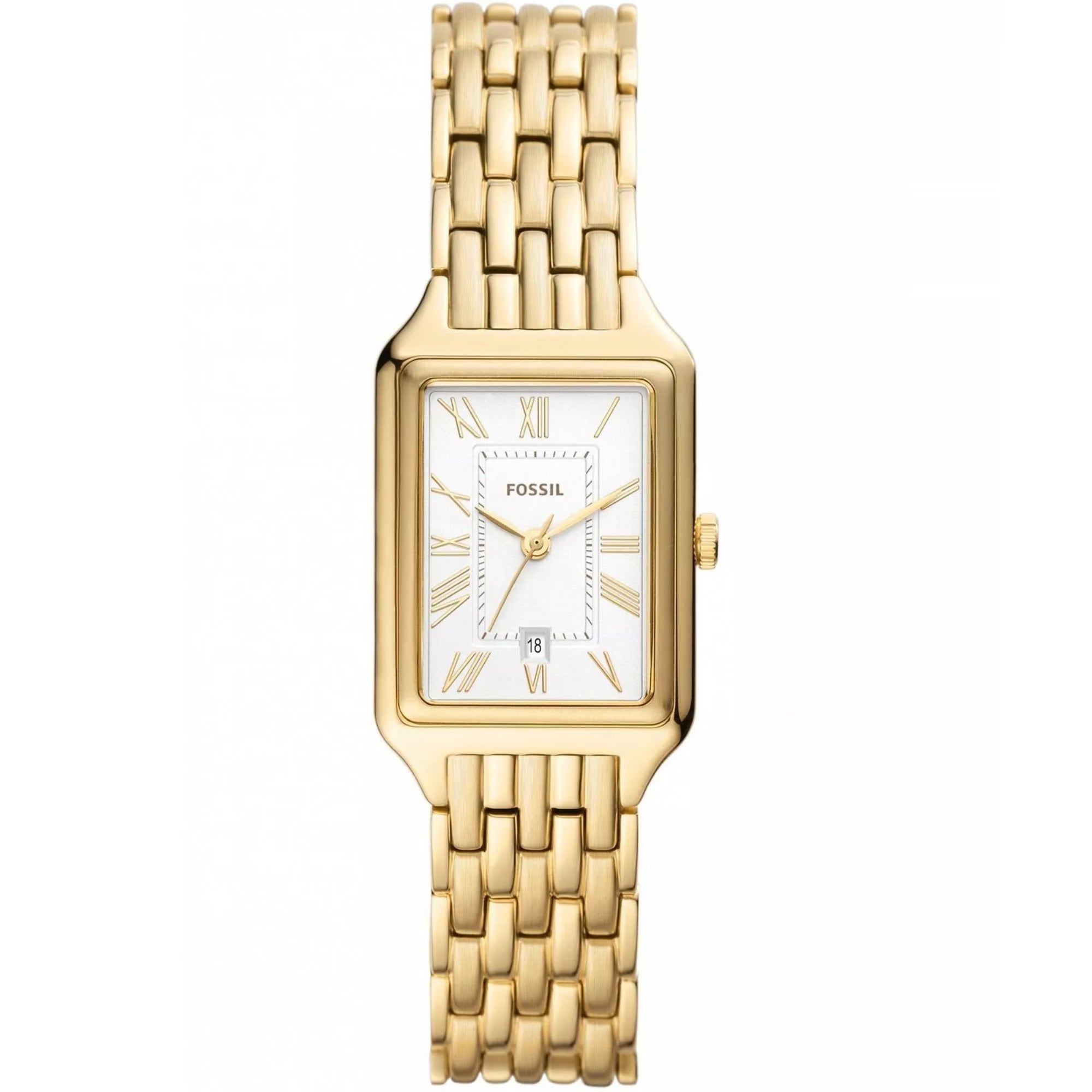 Fossil Raquel Date Gold-Tone Stainless Steel Silver Dial Women's Watch ES5220