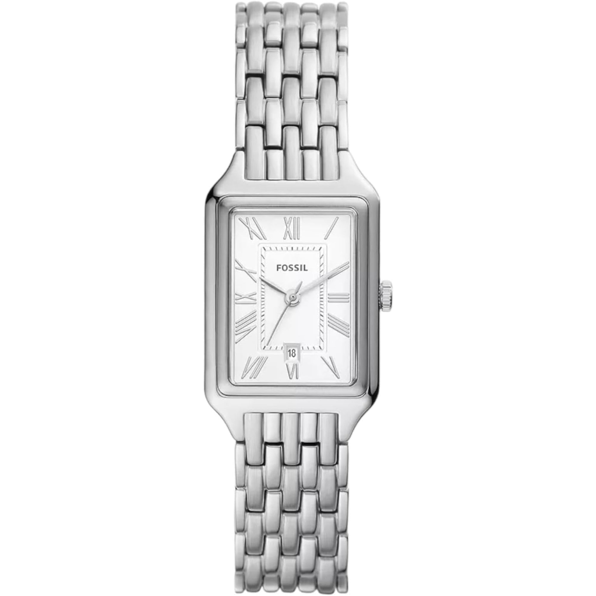 Fossil Raquel Date Stainless Steel Silver Dial Women's Watch ES5221