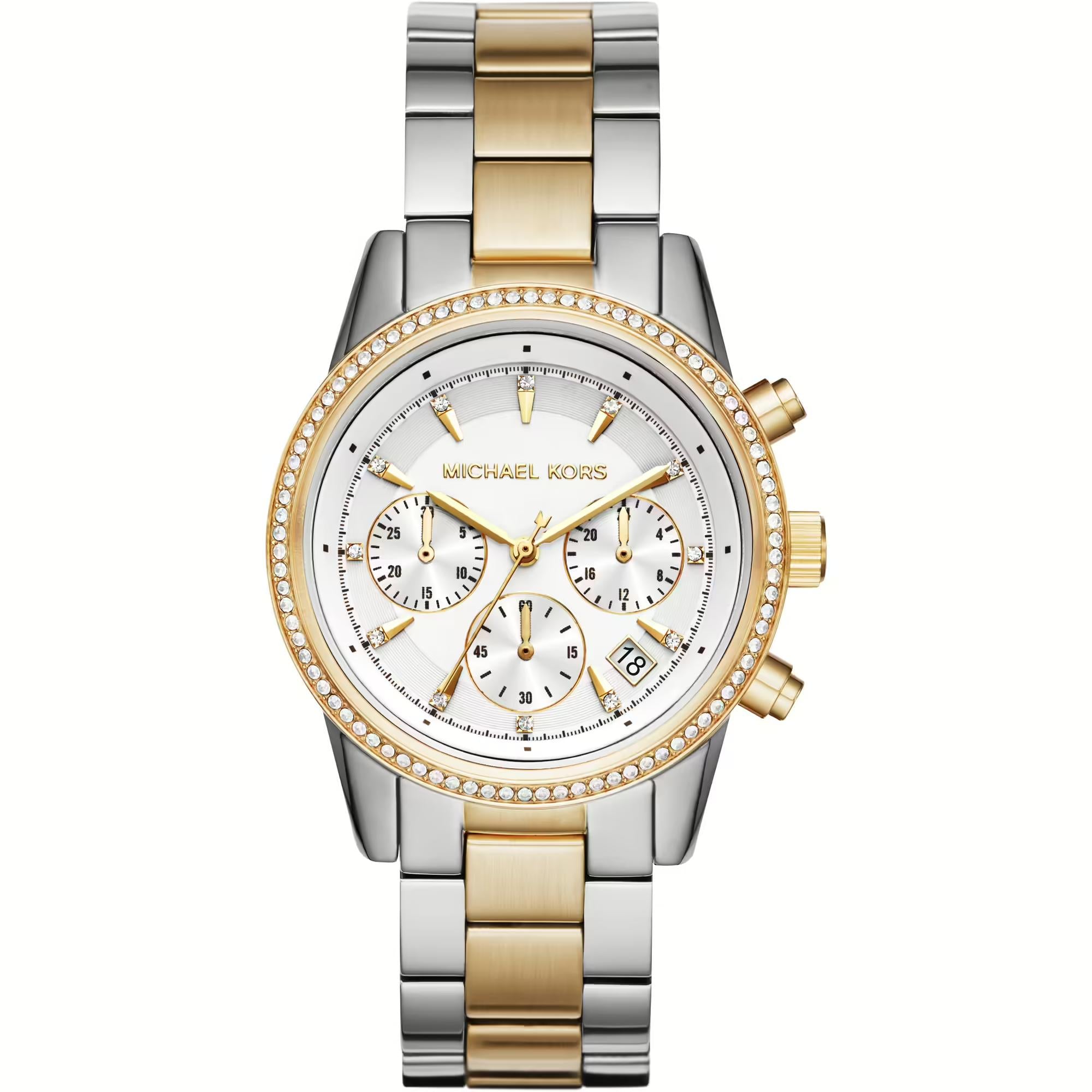 Michael Kors Bryant Chronograph Stainless Steel White Dial Women's Watch MK6474